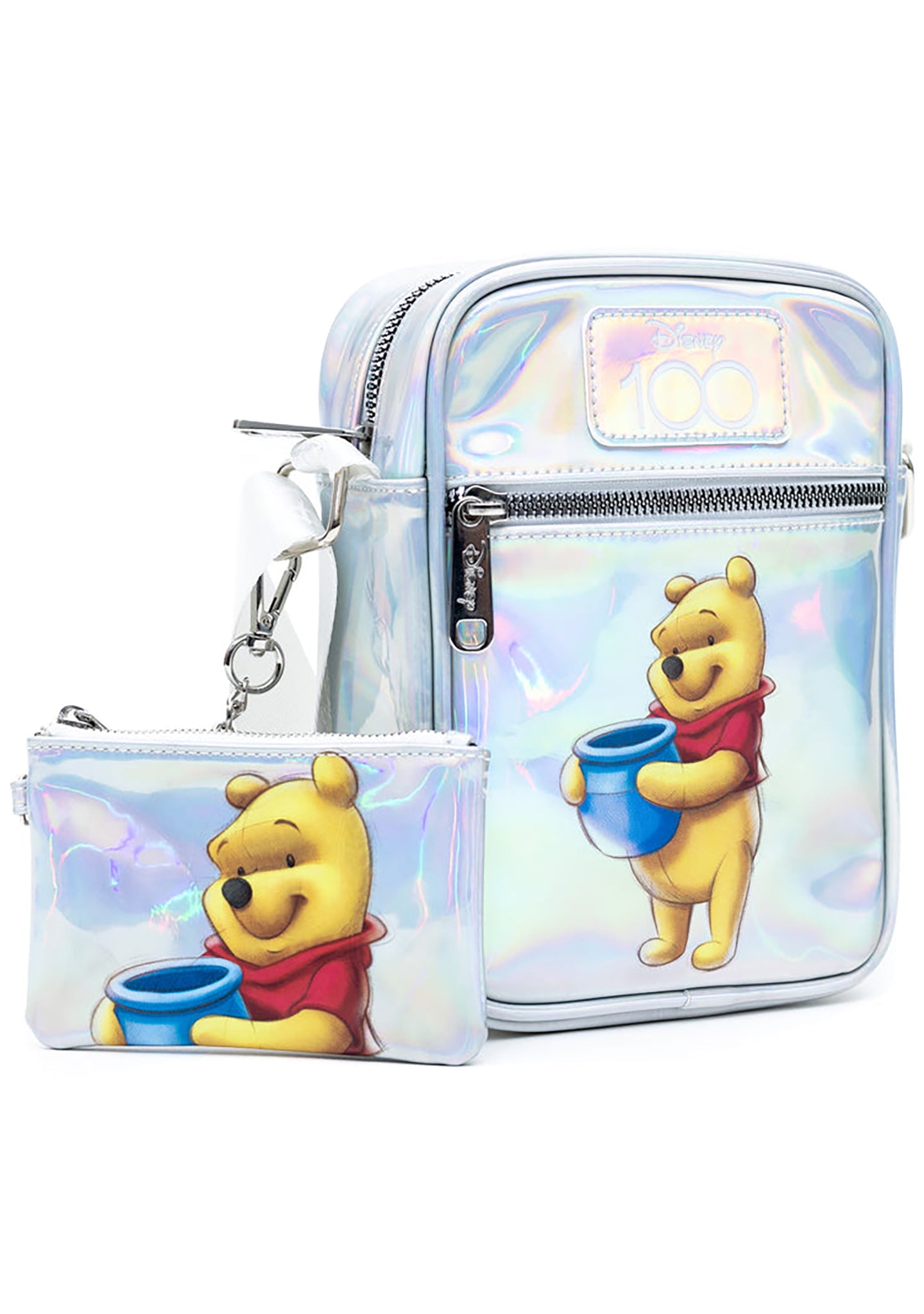  Disney 100th Anniversary Winnie The Pooh 2PC Holographic Crossbody Bag Set