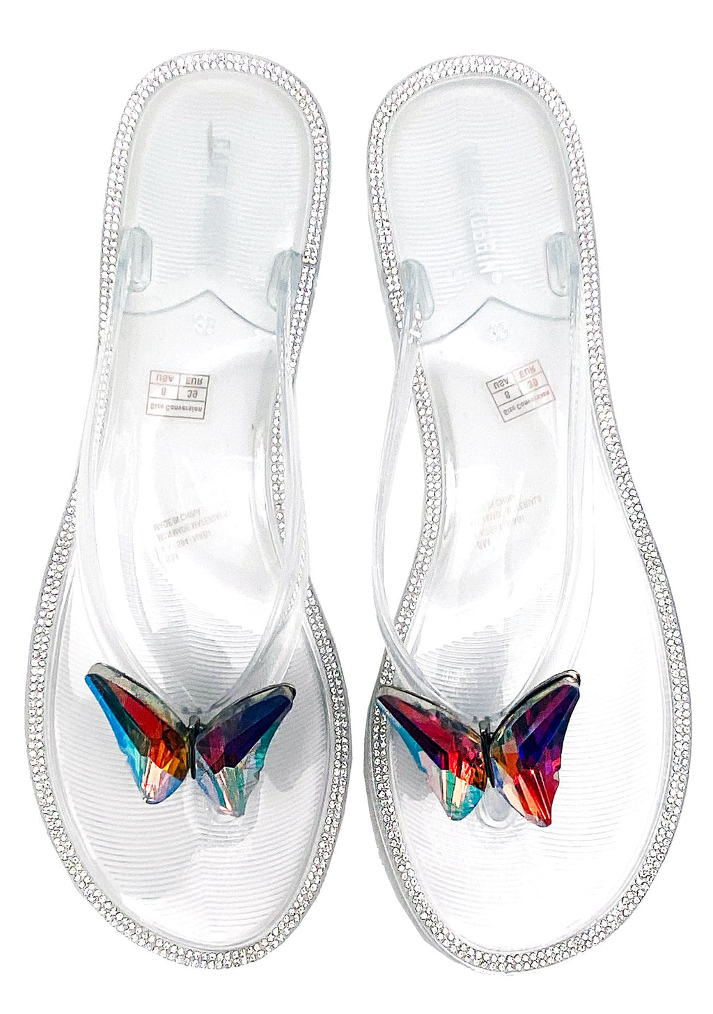  Butterfly Bling Jelly Sandals