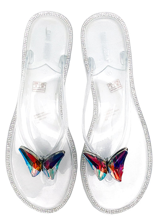  Butterfly Bling Jelly Sandals