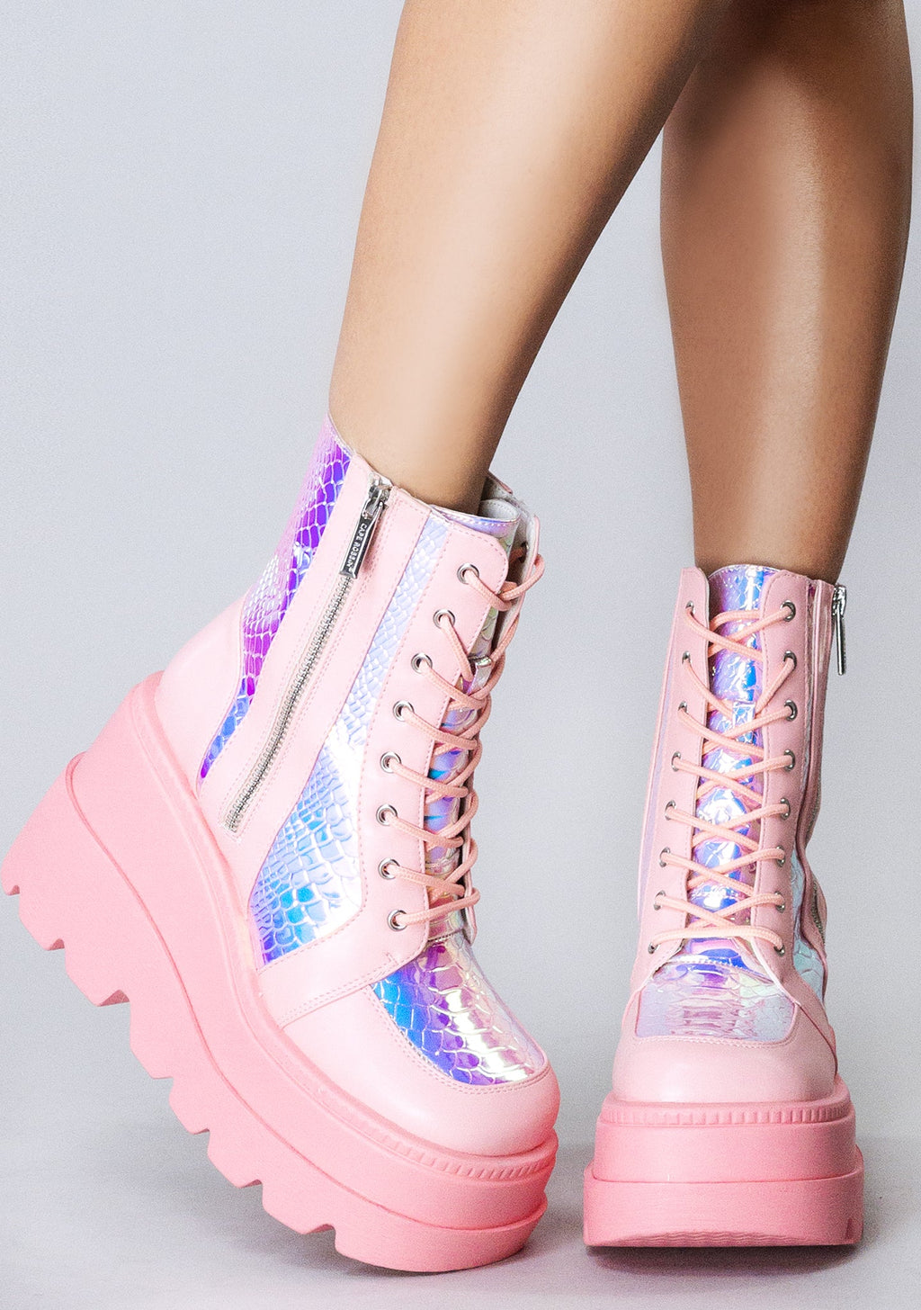  X LASR Exclusive RADIO Pink Poison Pink Platform Boots