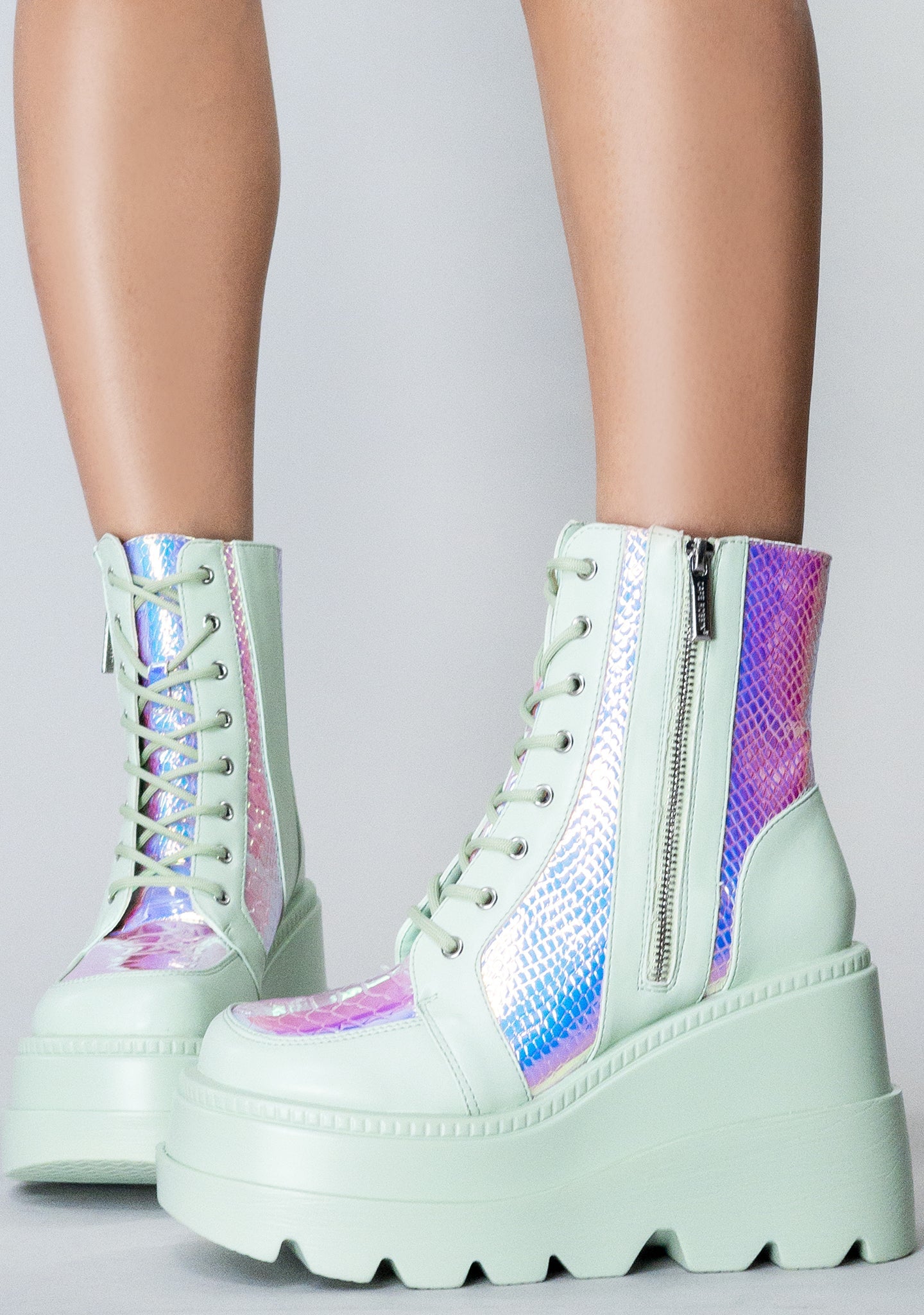  X LASR Exclusive RADIO Prismatic Sage Platform Boots