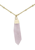  Heart Rose Quartz Gemstone Necklace