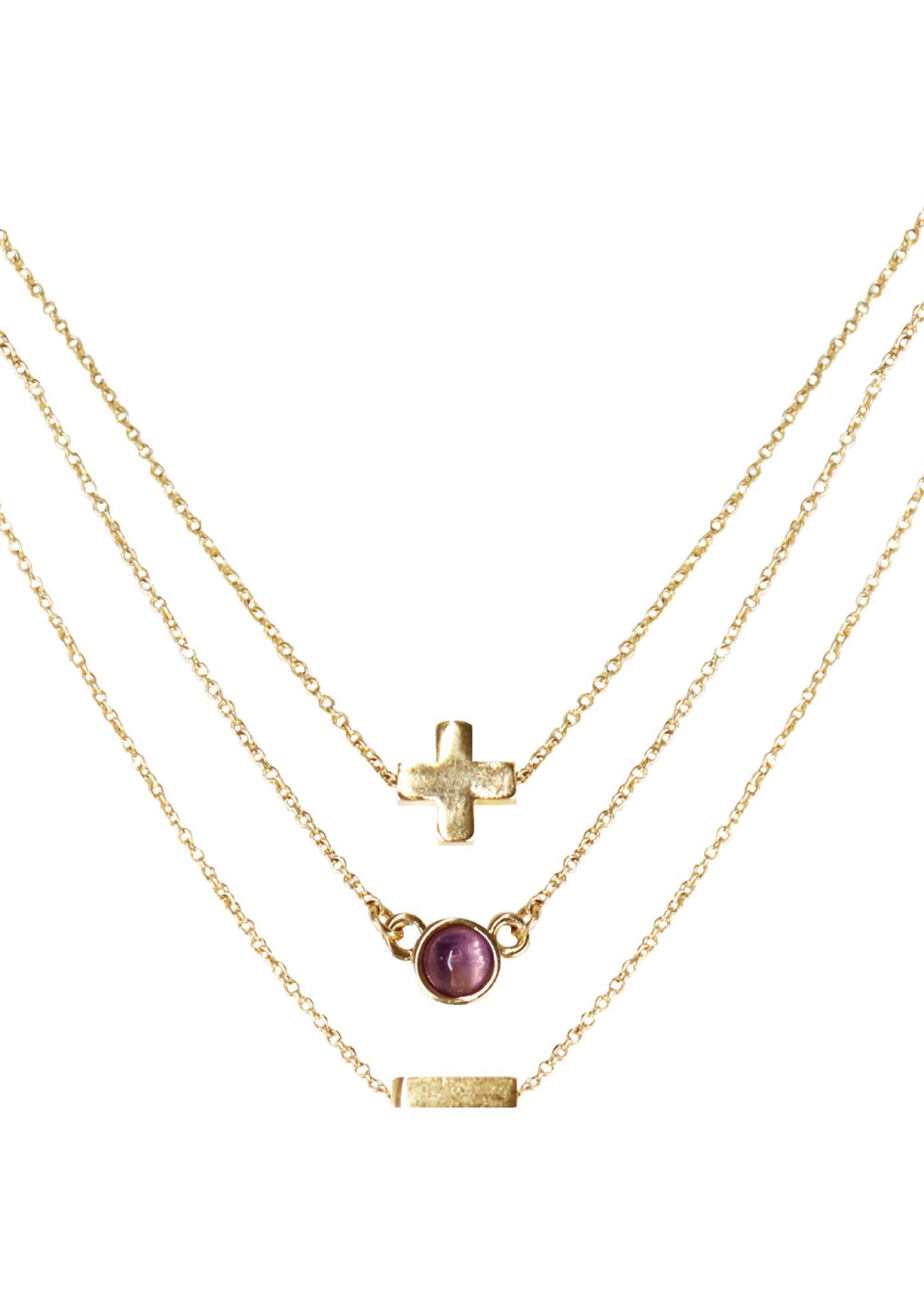  Dream Amethyst Delicate Chain Necklace Set