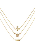  Heart Rose Quartz Delicate Chain Necklace Set