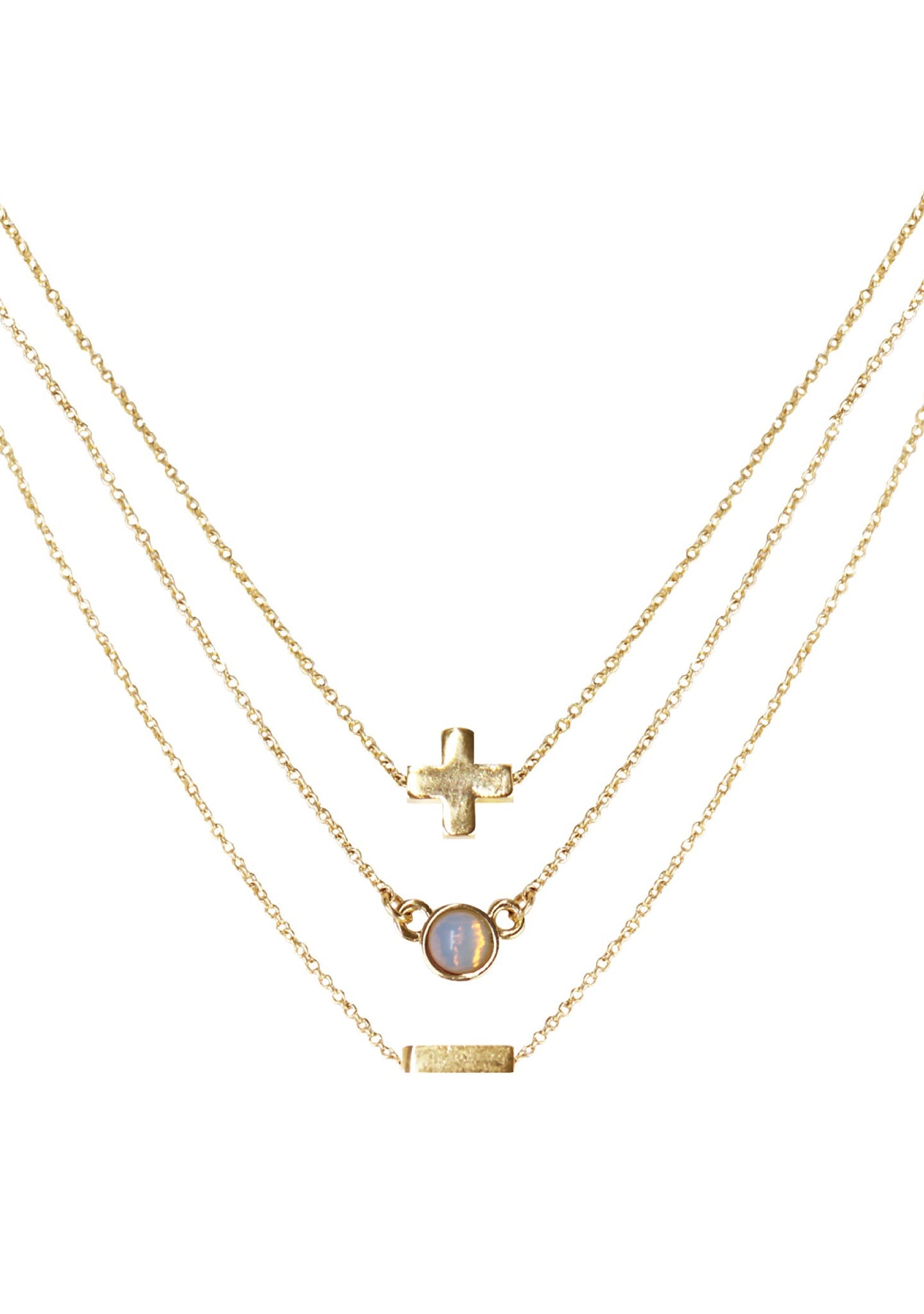  Journey Opal Delicate Chain Necklace Set