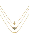  Peace Amazonite Delicate Chain Necklace Set