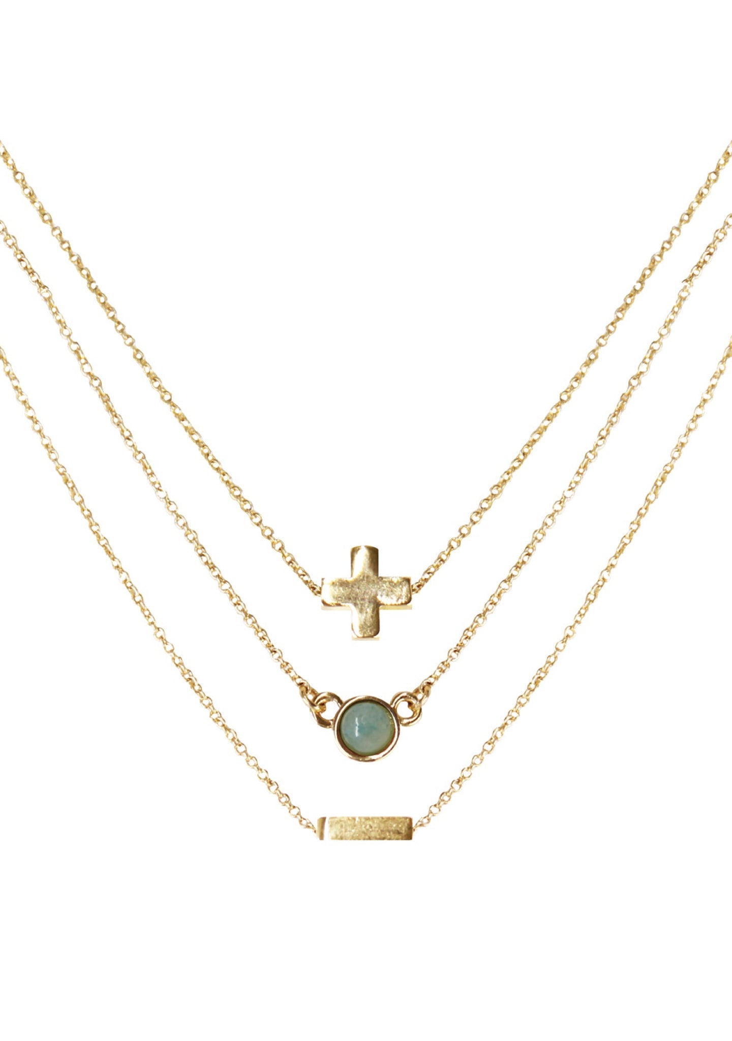  Peace Amazonite Delicate Chain Necklace Set