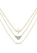  Serenity Blue Agate Delicate Chain Necklace Set
