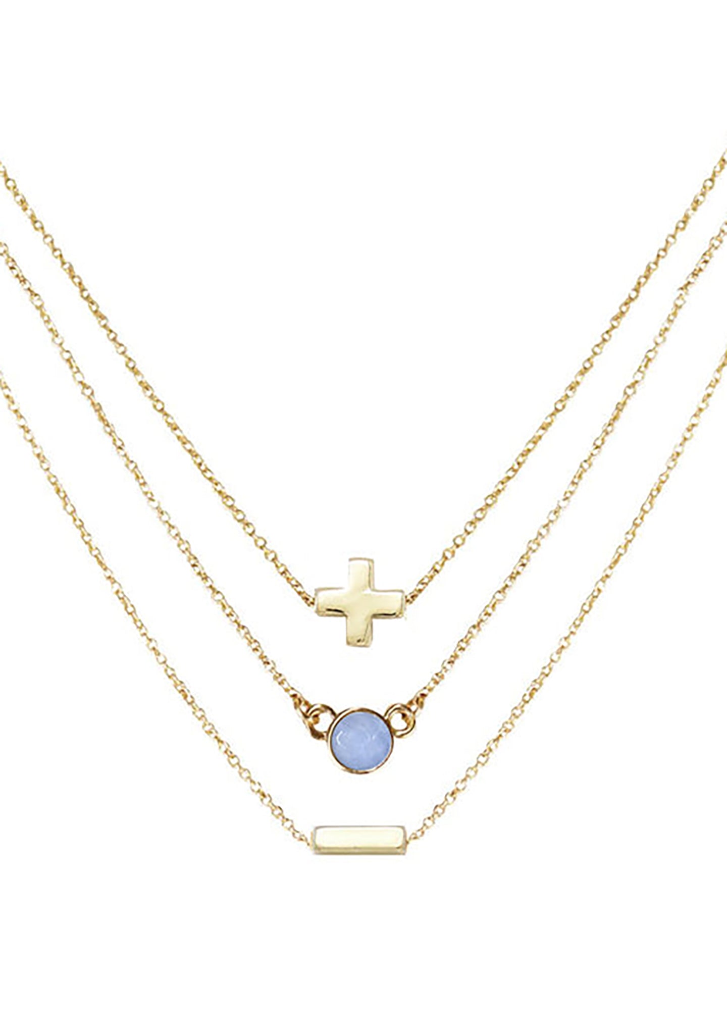  Serenity Blue Agate Delicate Chain Necklace Set