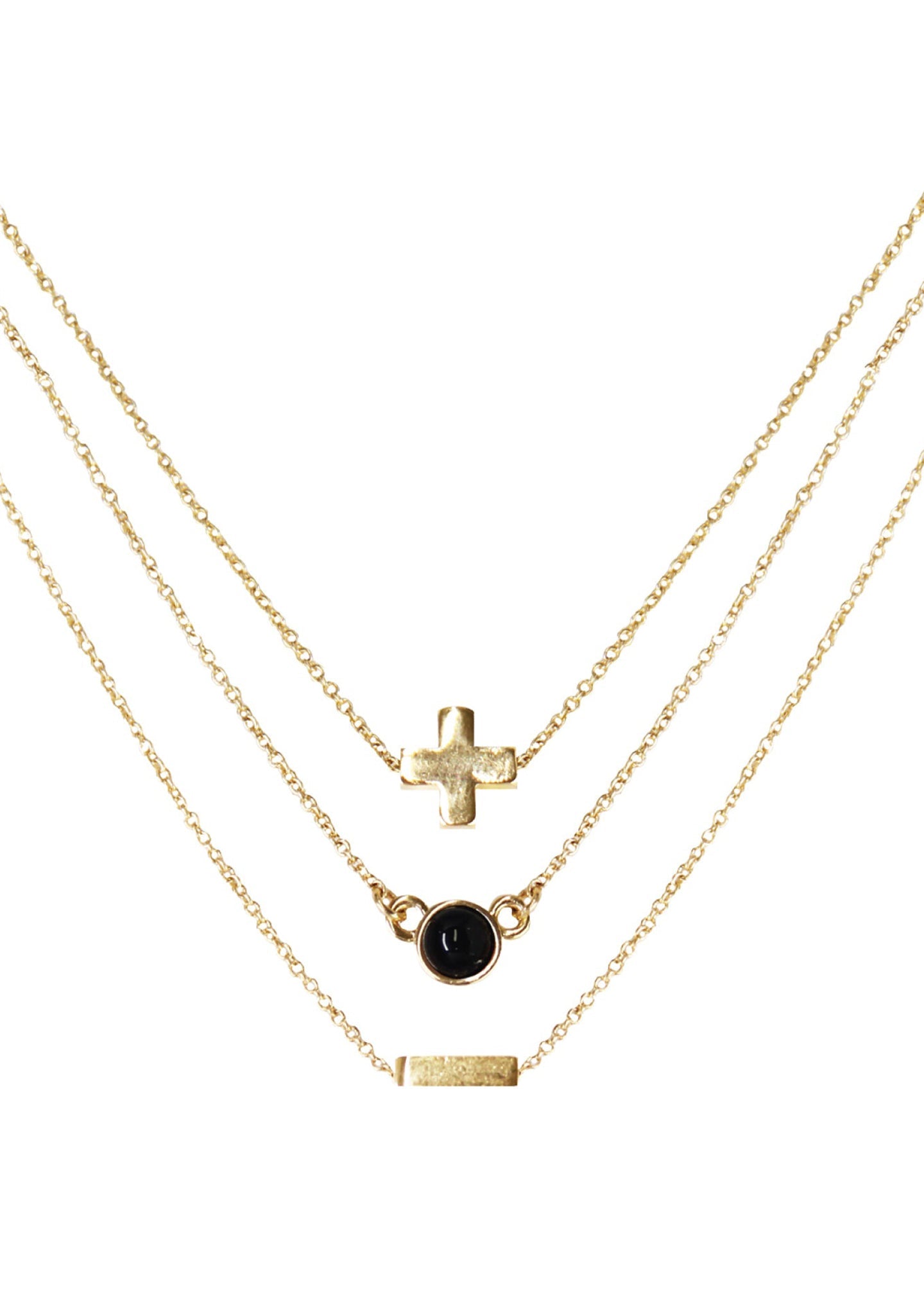  Strength Onyx Delicate Chain Necklace Set