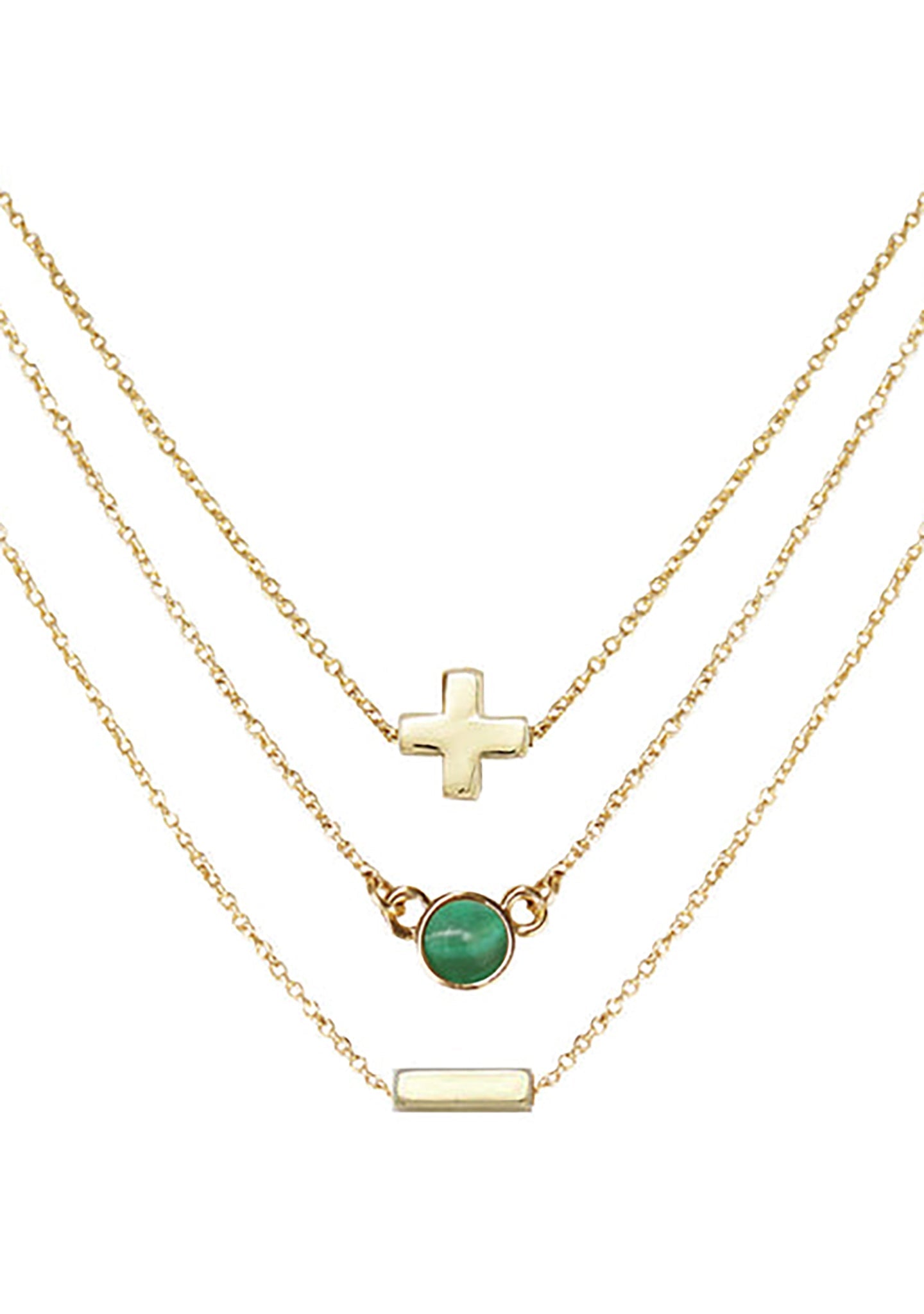  Wisdom Malachite Delicate Chain Necklace Set