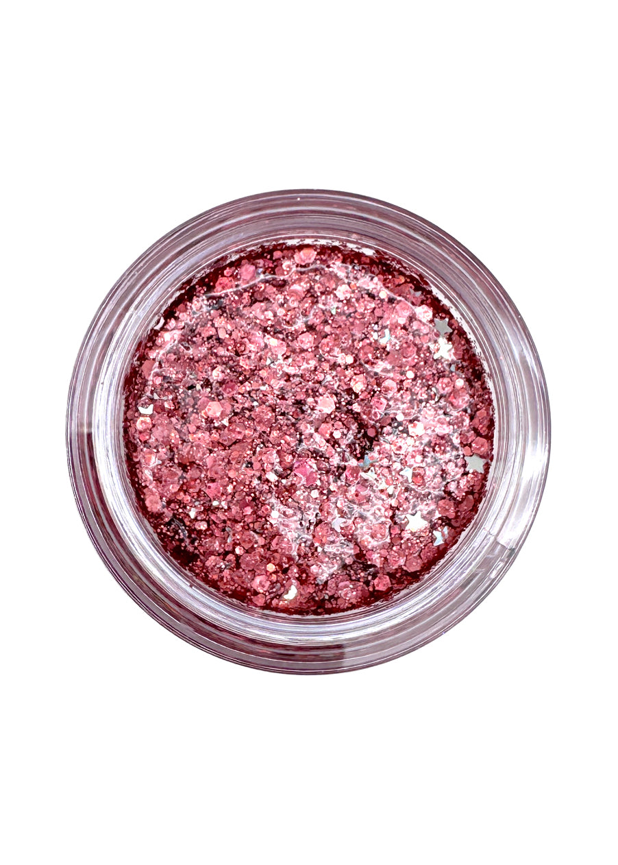  Cosmic Burst - Celestial Rose Pink Glitter Bomb