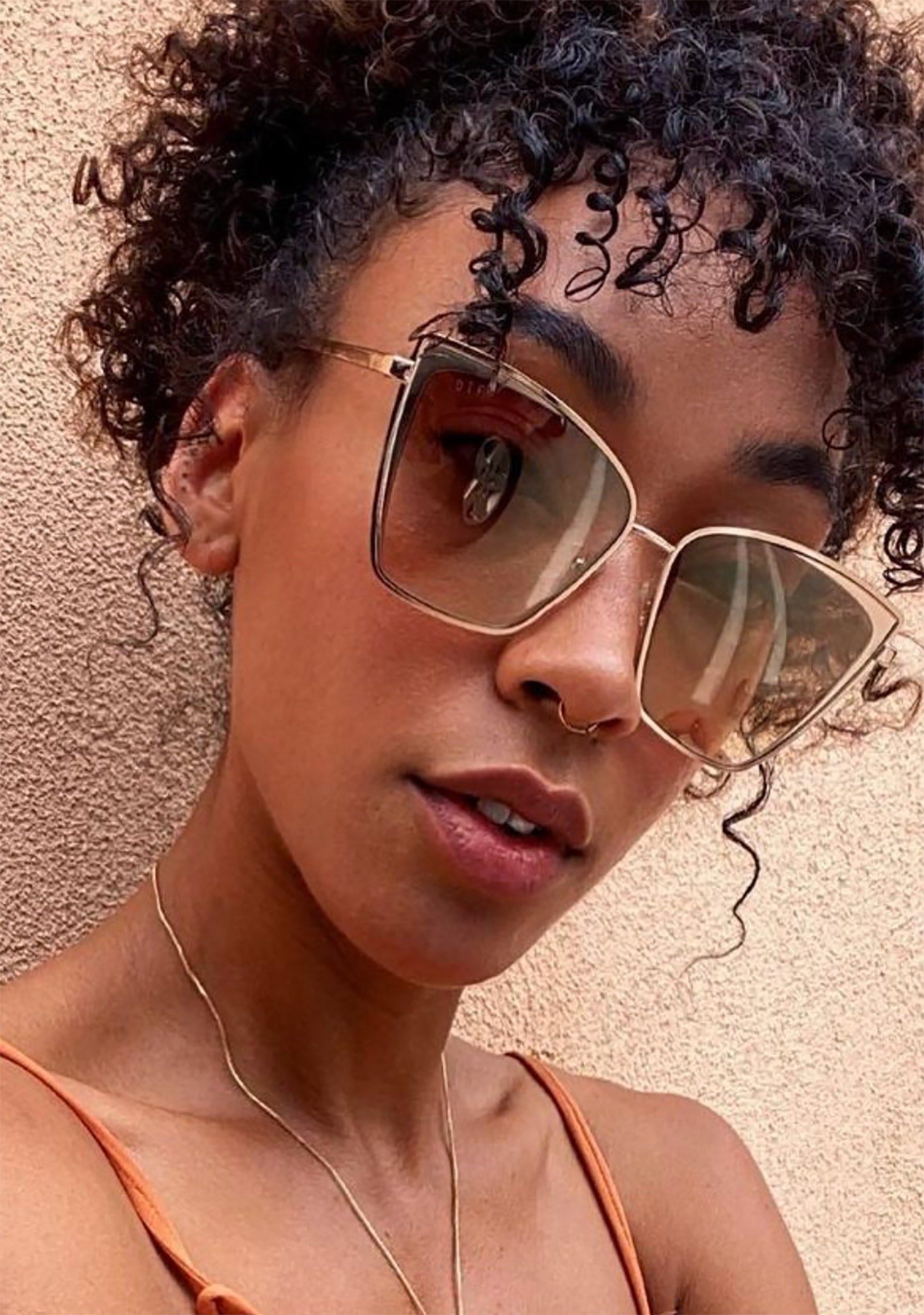  Becky Sunglasses In Gold/Brown Gradient
