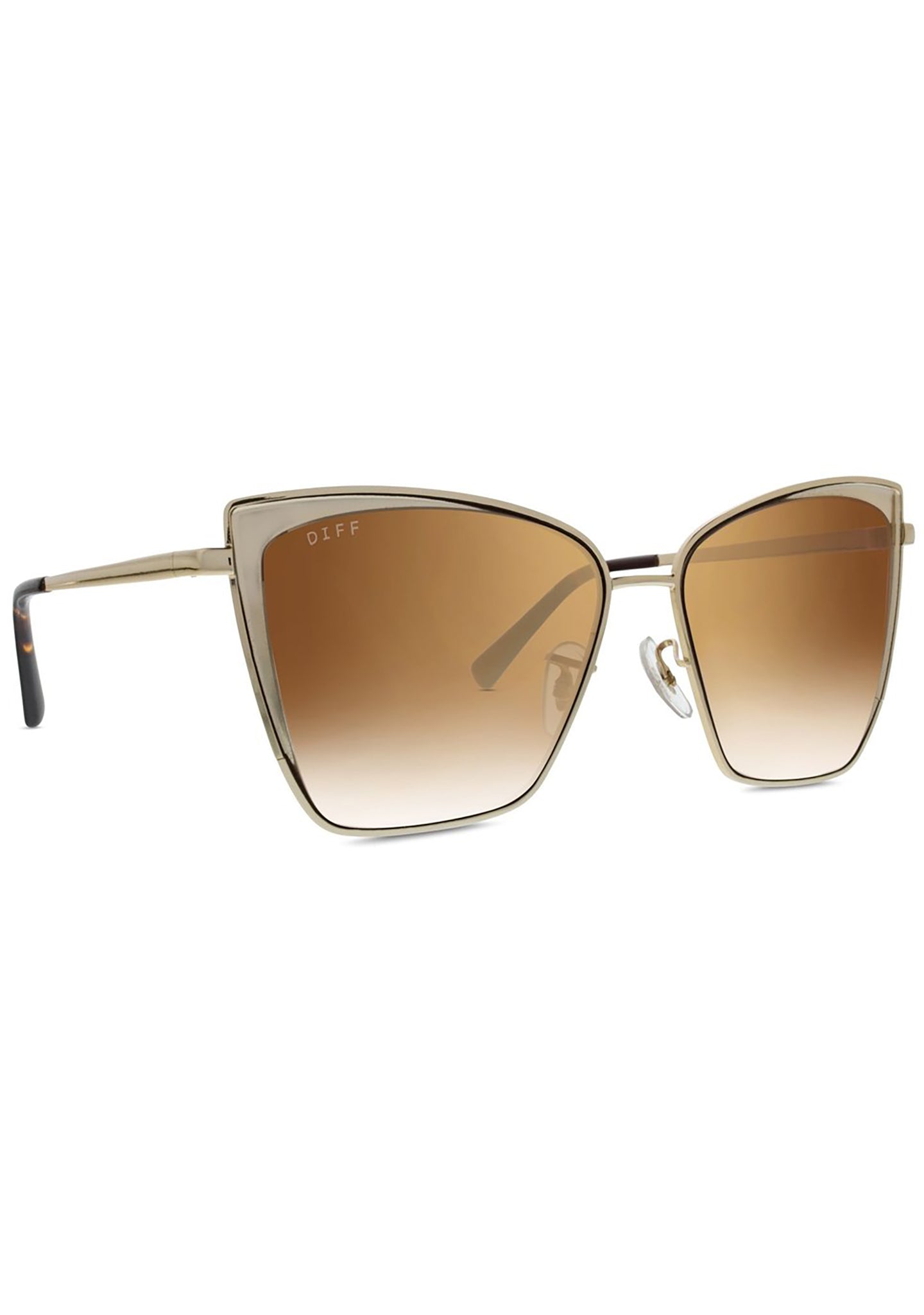  Becky Sunglasses In Gold/Brown Gradient