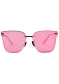  Bella V Sunglasses In Matte Black/Pink Mirror