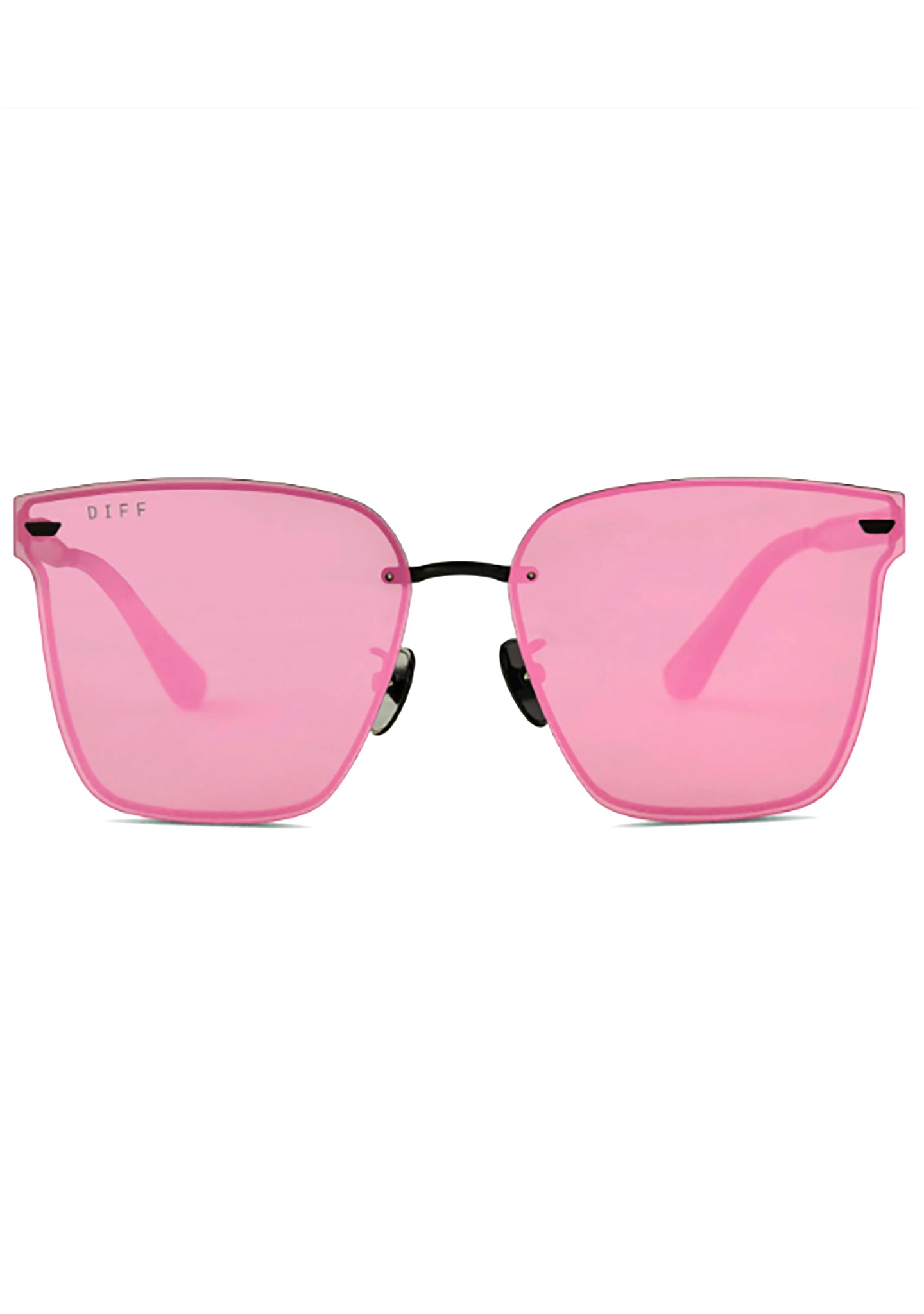  Bella V Sunglasses In Matte Black/Pink Mirror