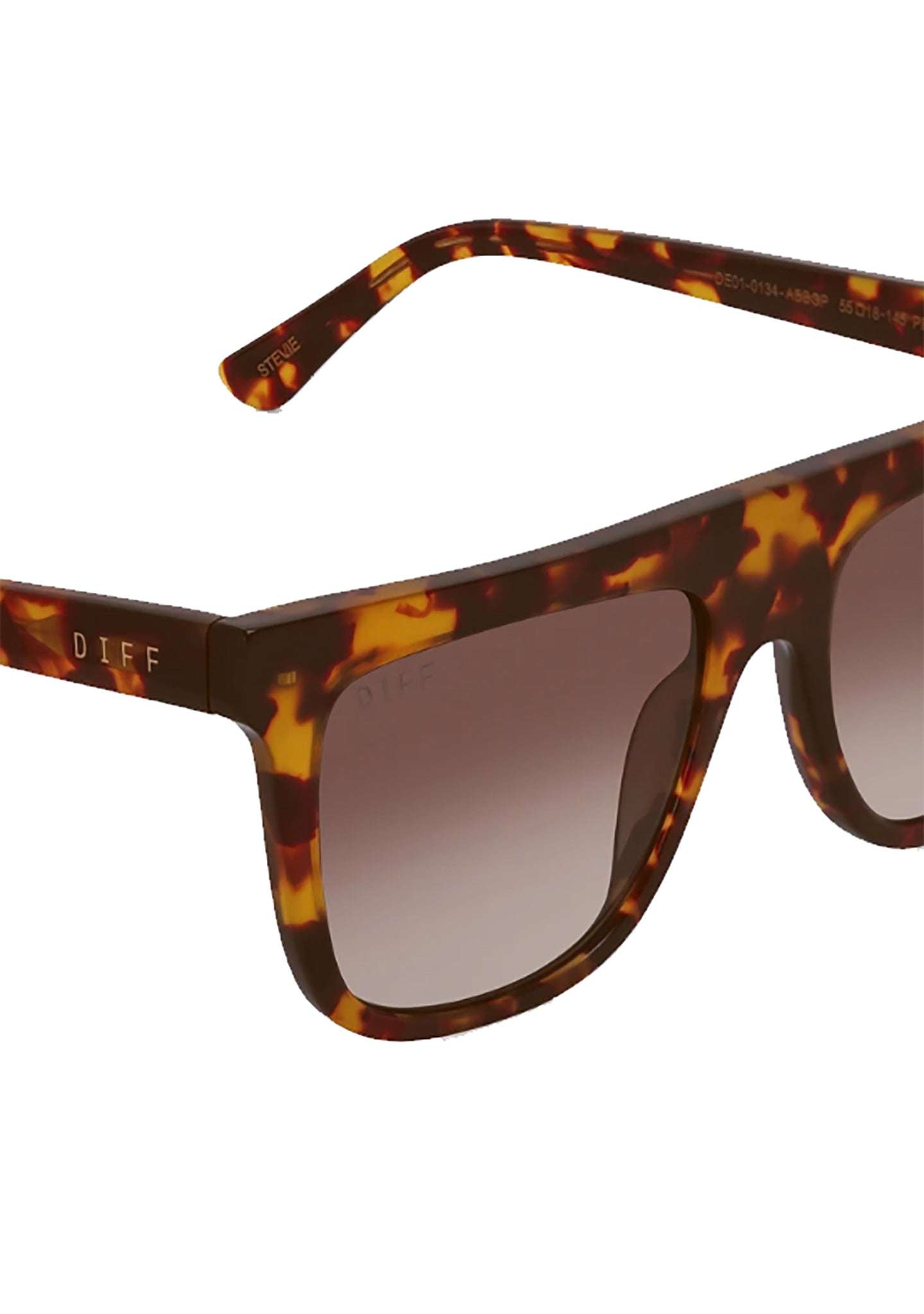  Stevie Polarized Sunglasses In Amber Tortoise/Brown Gradient