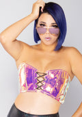  Thrill Seeker Iridescent Bustier Top