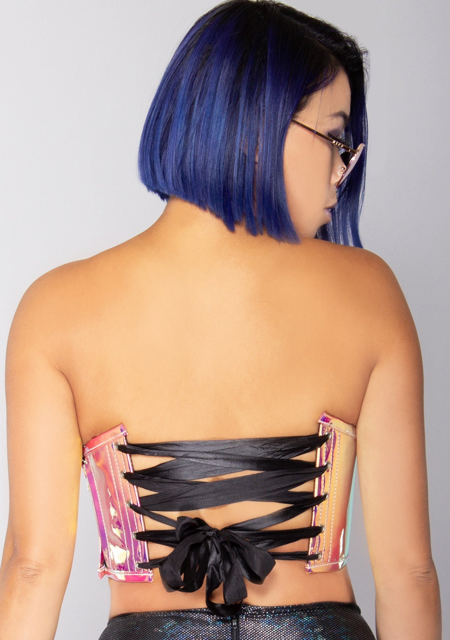  Thrill Seeker Iridescent Bustier Top