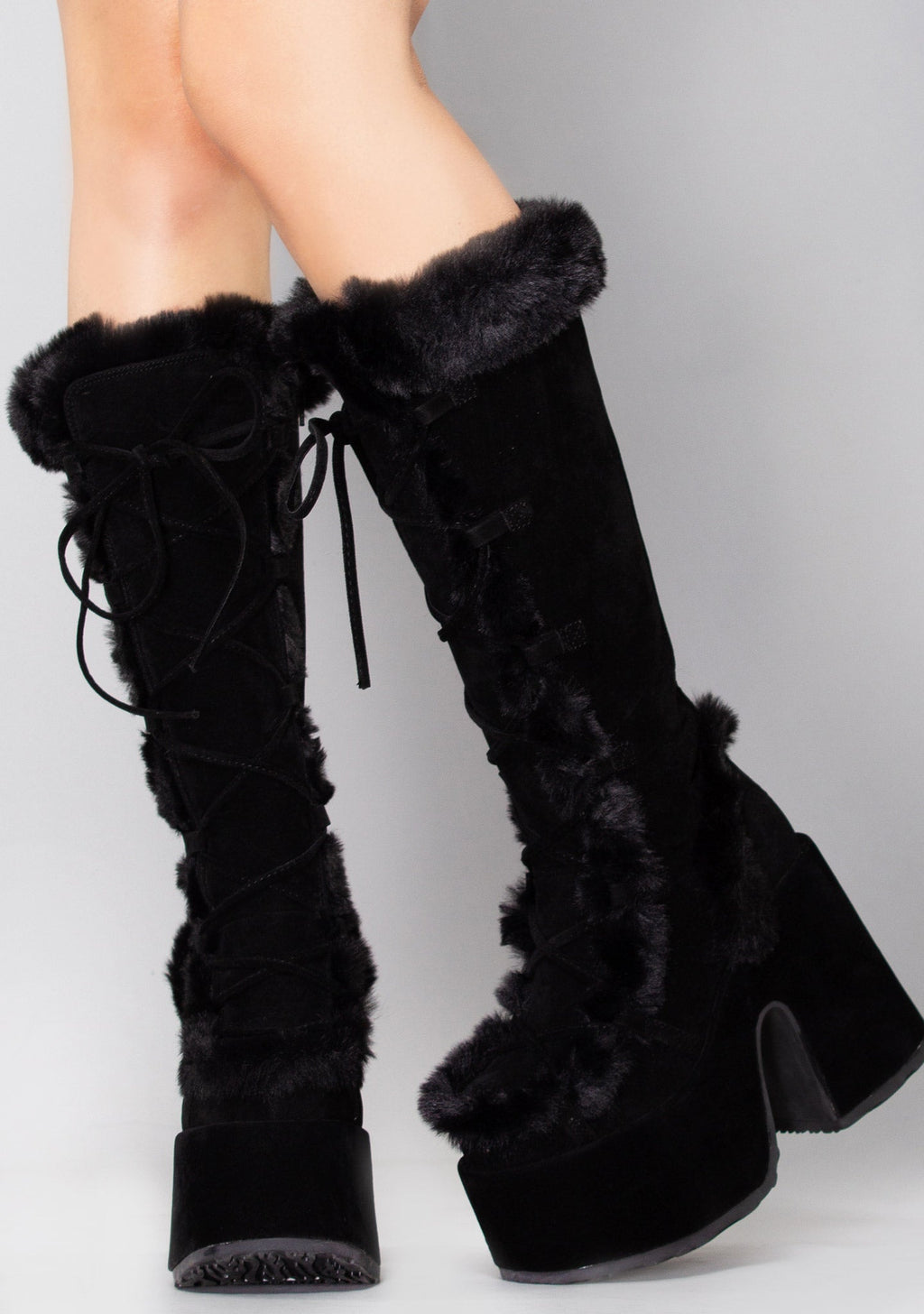  CAMEL 311 Night Watch Black Platform Boots