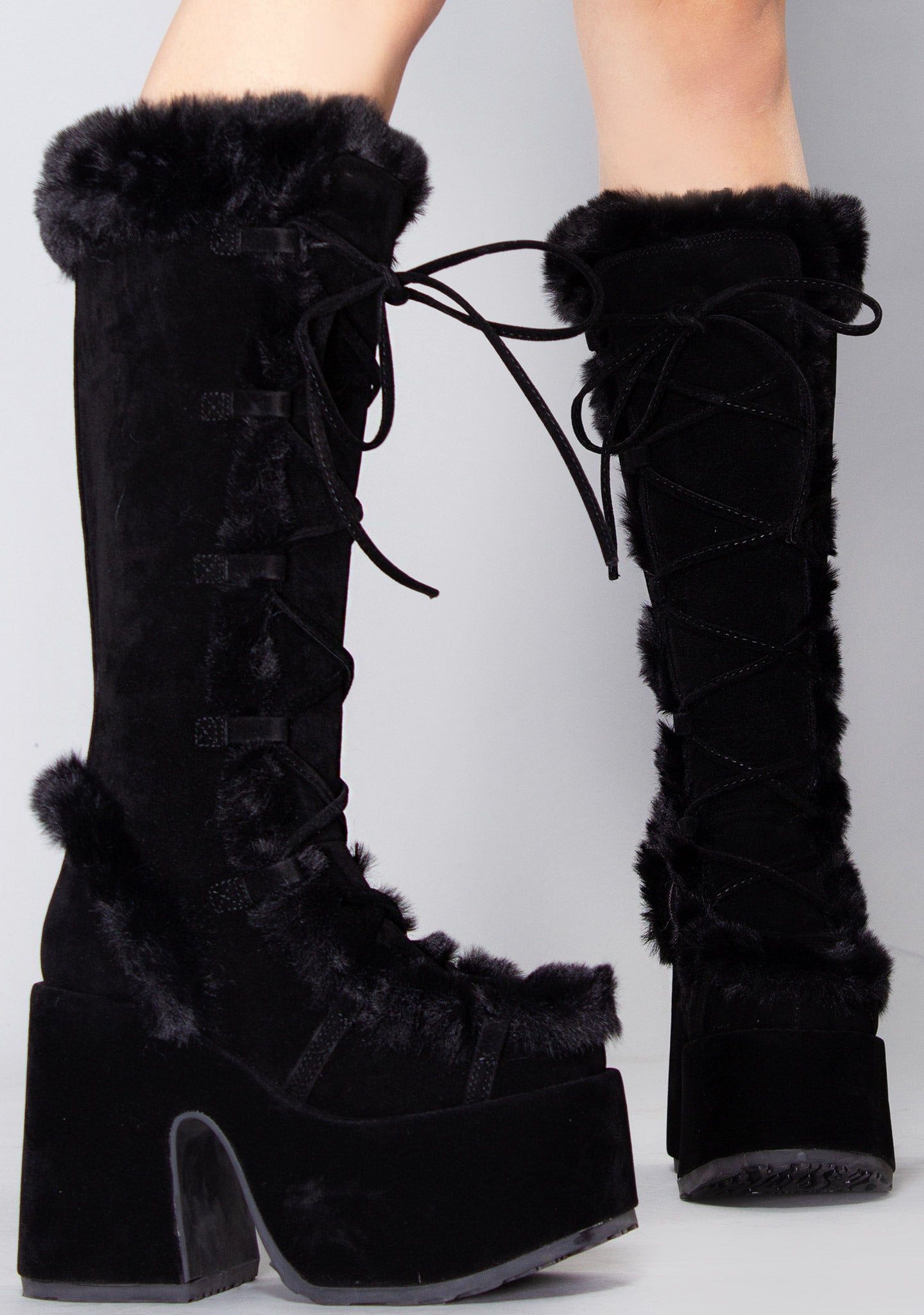  CAMEL 311 Night Watch Black Platform Boots