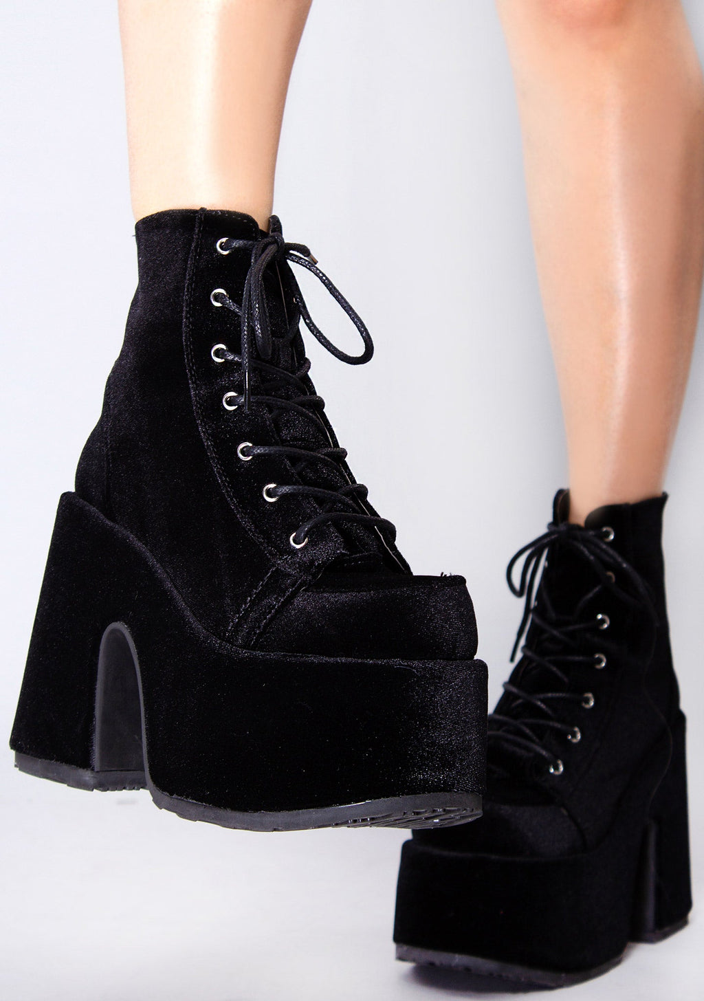  CAMEL 203 Velvet Underground Black Platform Boots