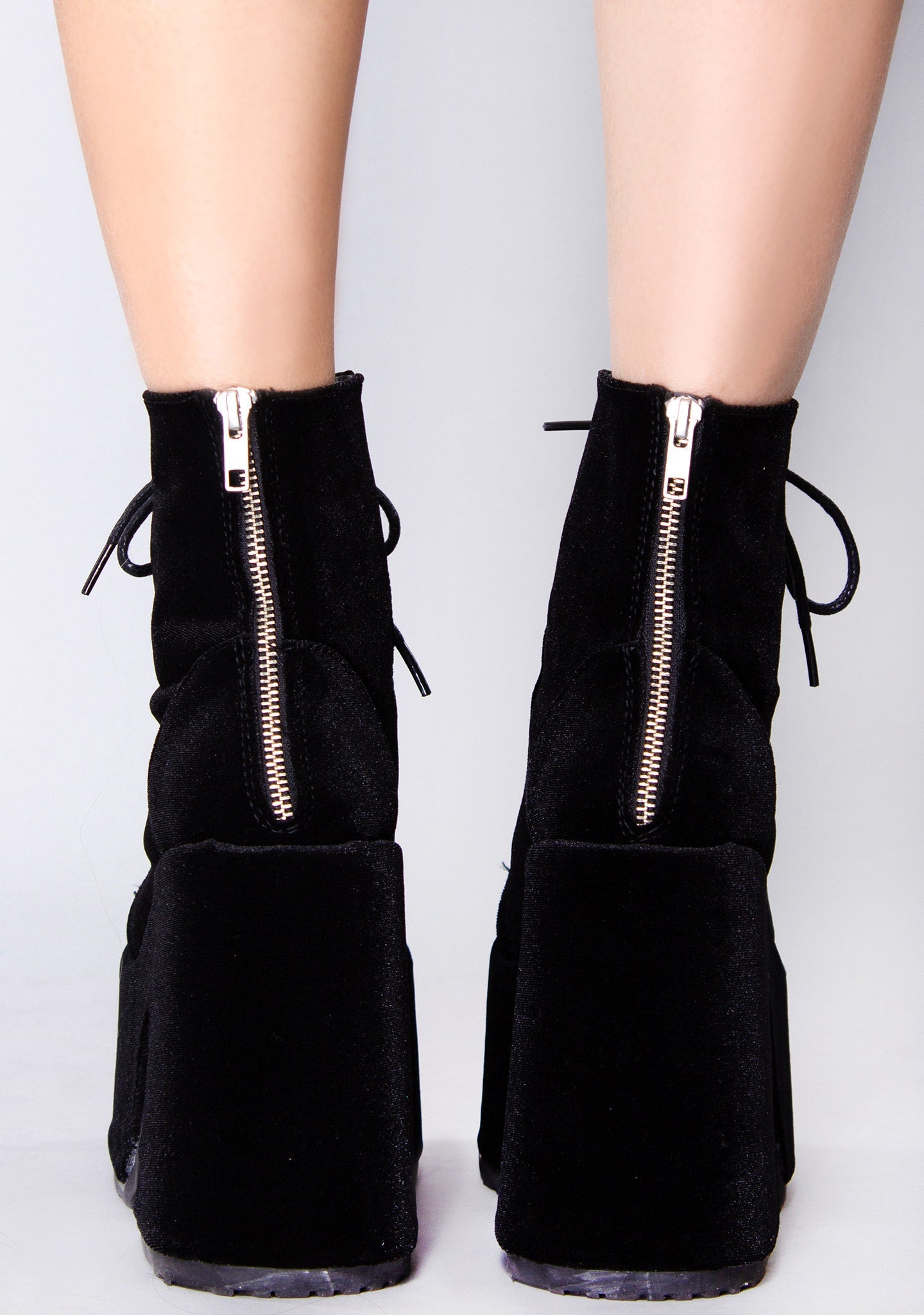  CAMEL 203 Velvet Underground Black Platform Boots