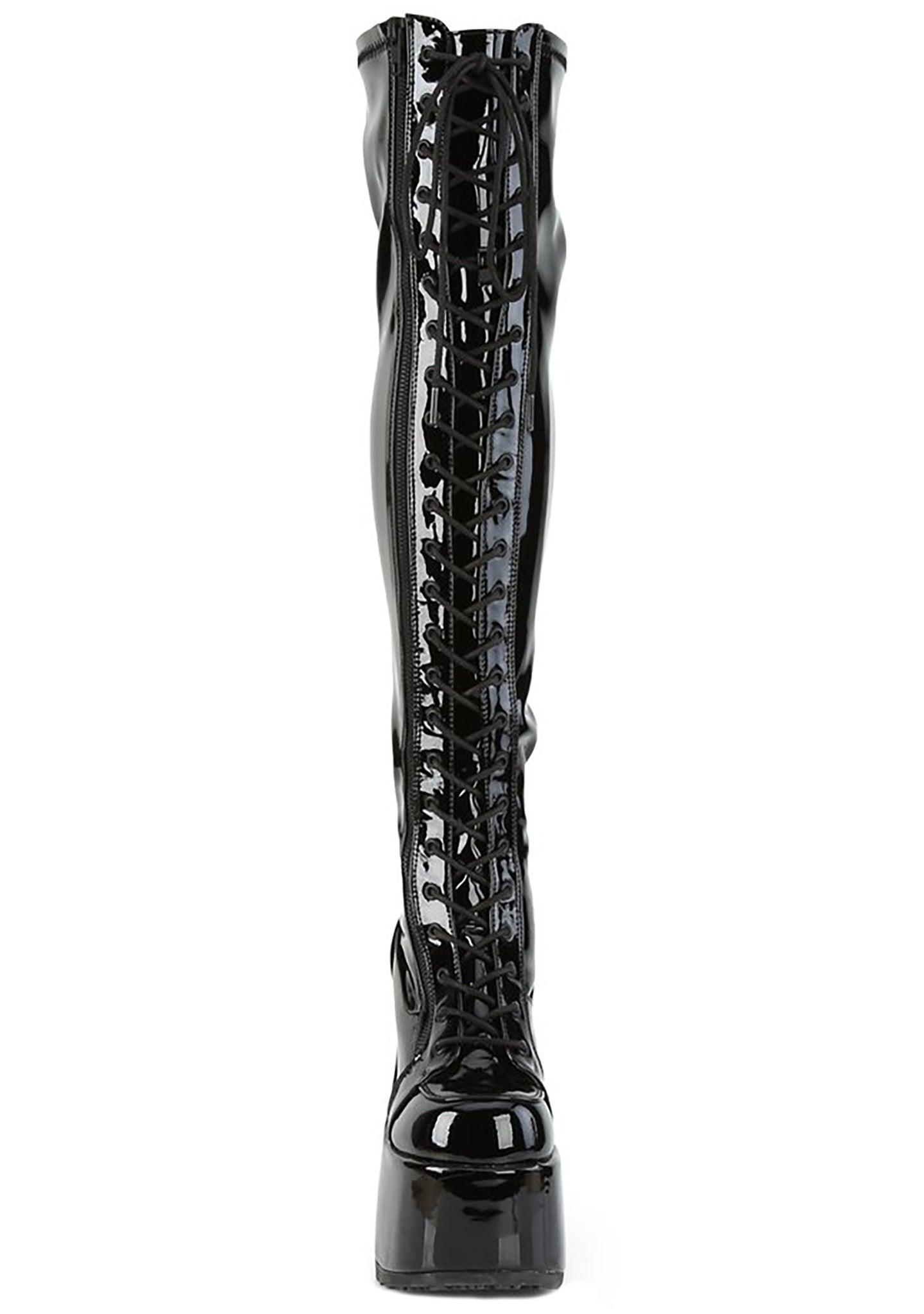  CAMEL 300 Mistress May I Patent Black Platform Boots
