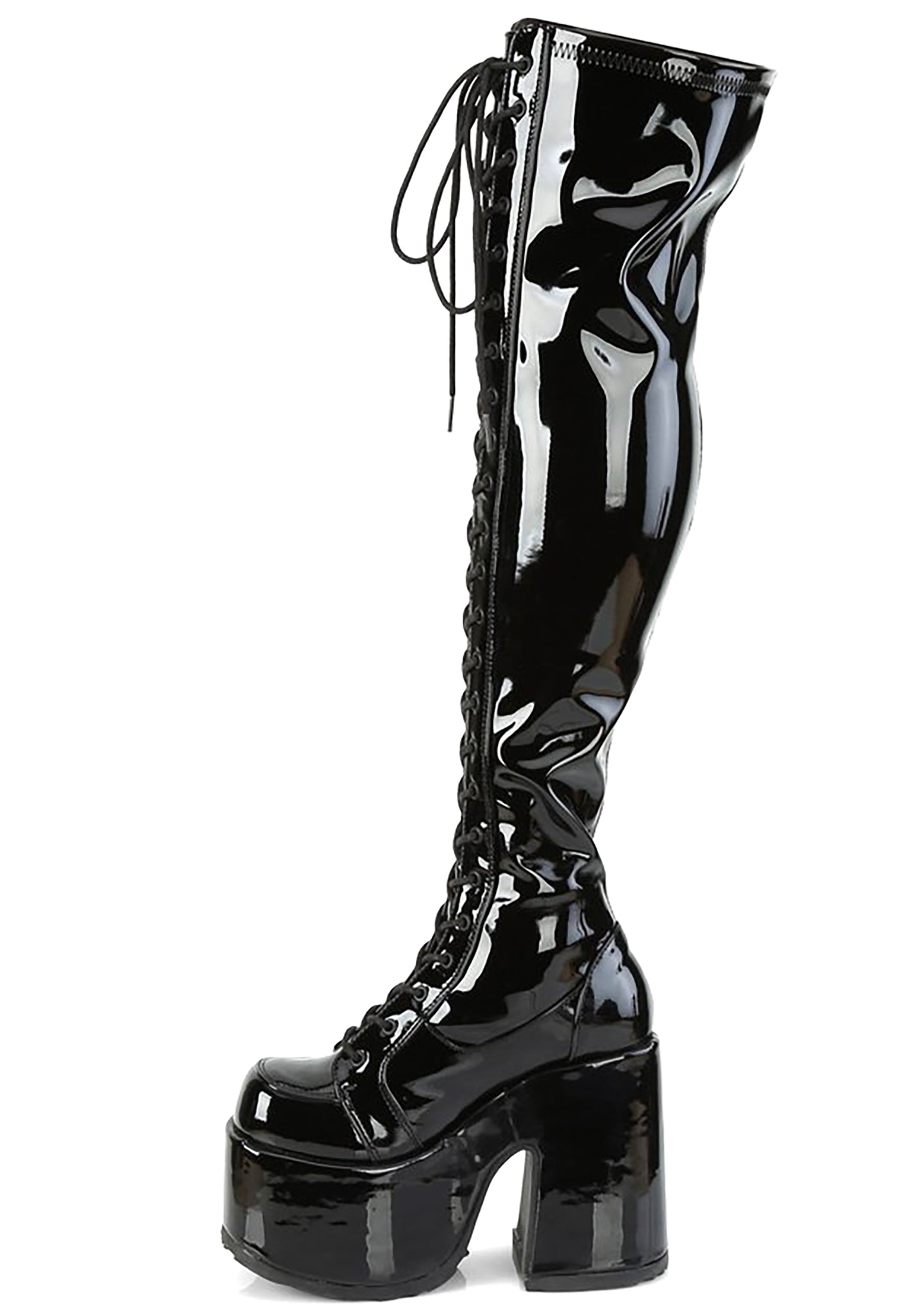  CAMEL 300 Mistress May I Patent Black Platform Boots