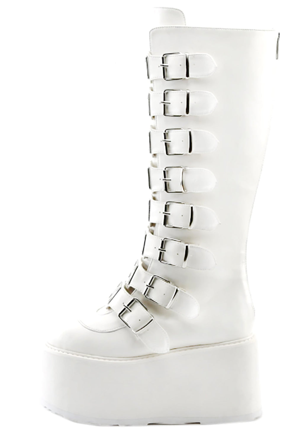  DAMNED 318 51/50 White Platform Boots