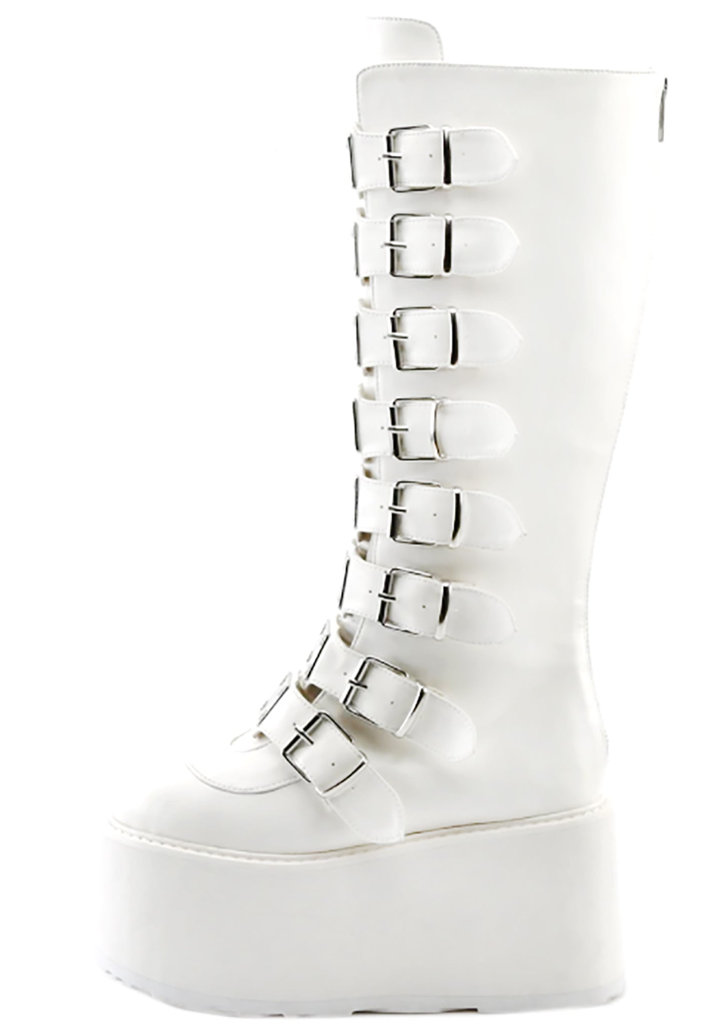  DAMNED 318 51/50 White Platform Boots