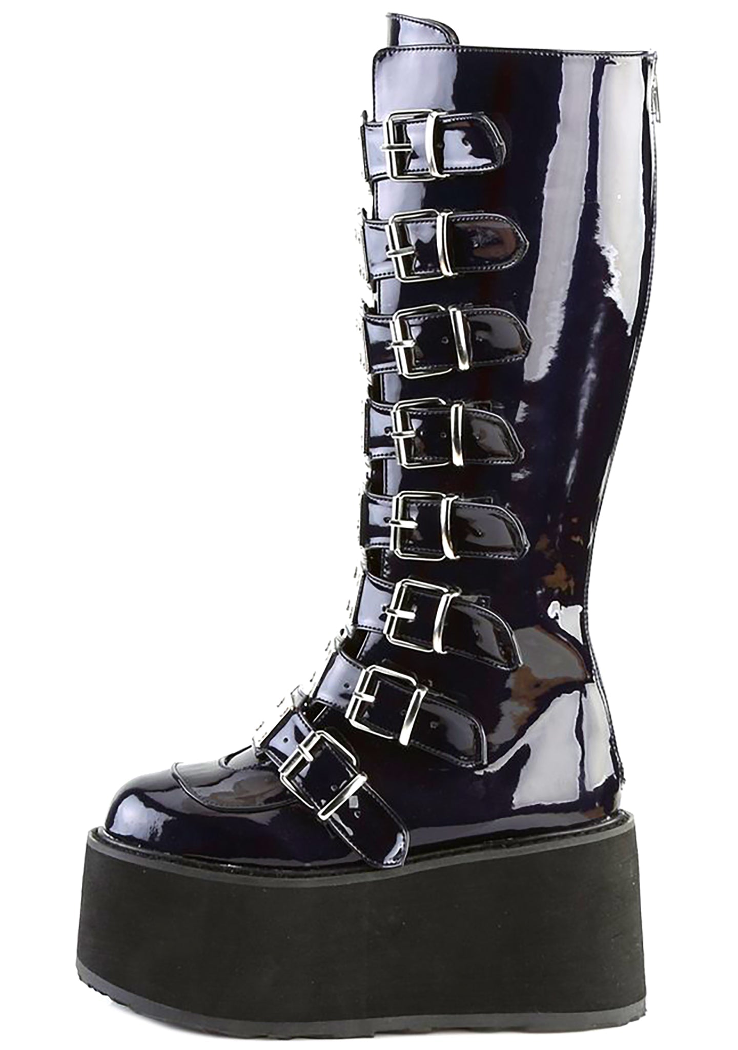  DAMNED 318 Delusional Dream Hologram Black Platform Boots