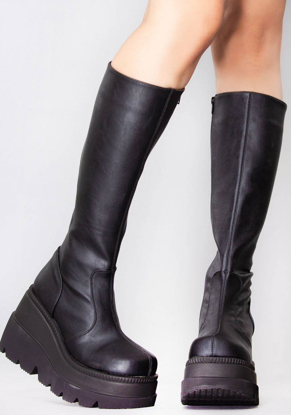  SHAKER 100 Total Blackout Black Platform Boots