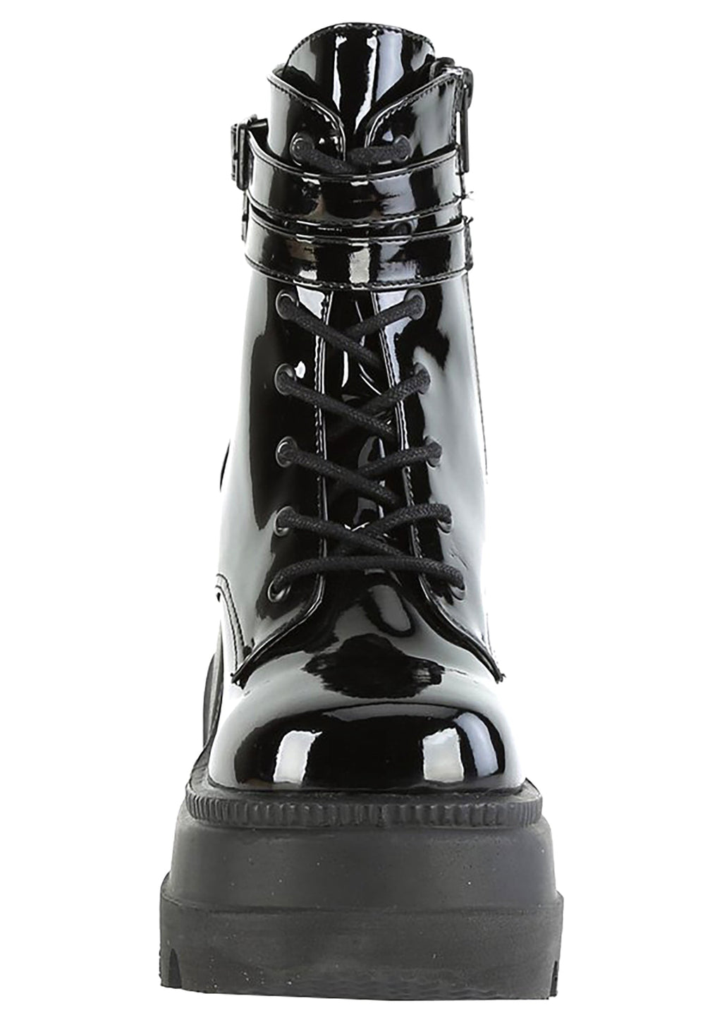  SHAKER 52 Paint It Black Patent Black Platform Boots