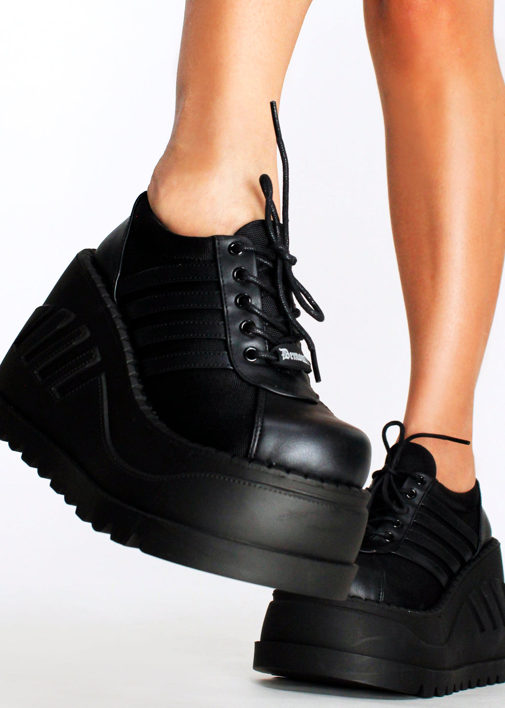  STOMP 08 Black Platform Sneakers
