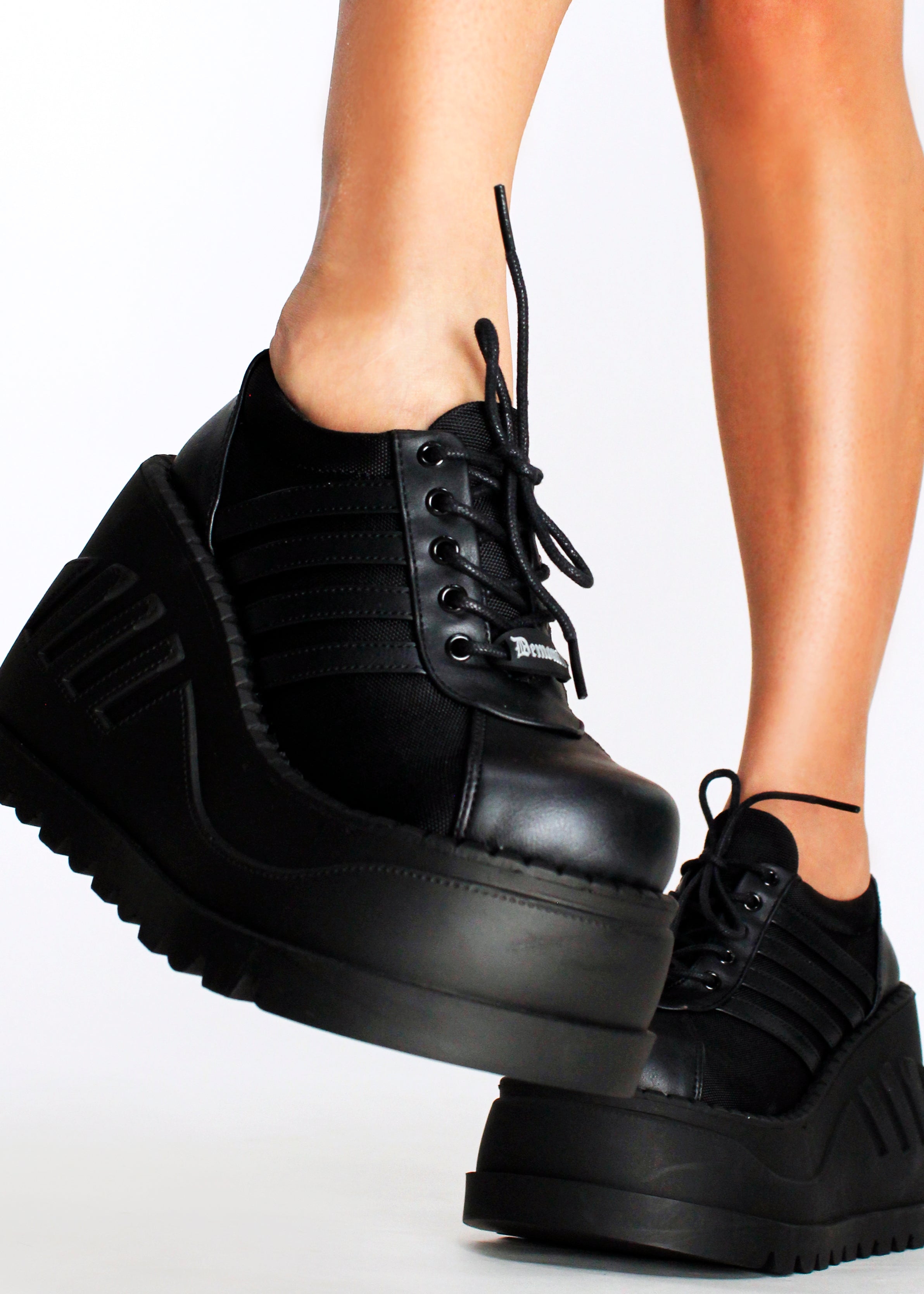  STOMP 08 Black Platform Sneakers