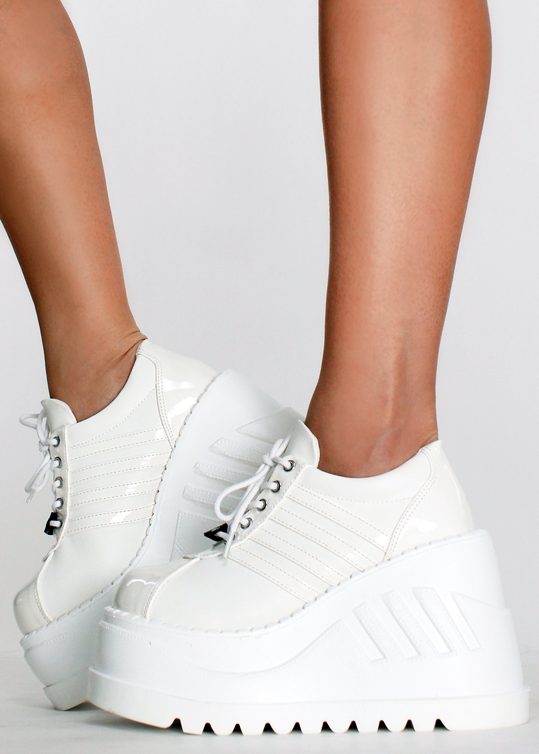  STOMP 08 White Platform Sneakers