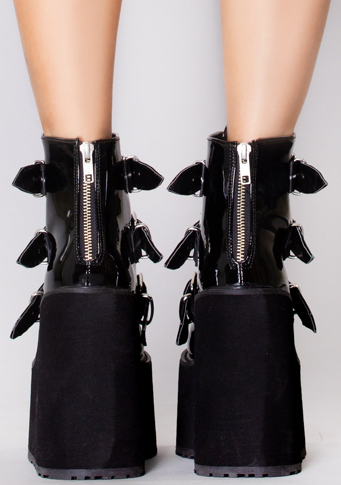  SWING 105 Dark Resistance Patent Black Platform Boots