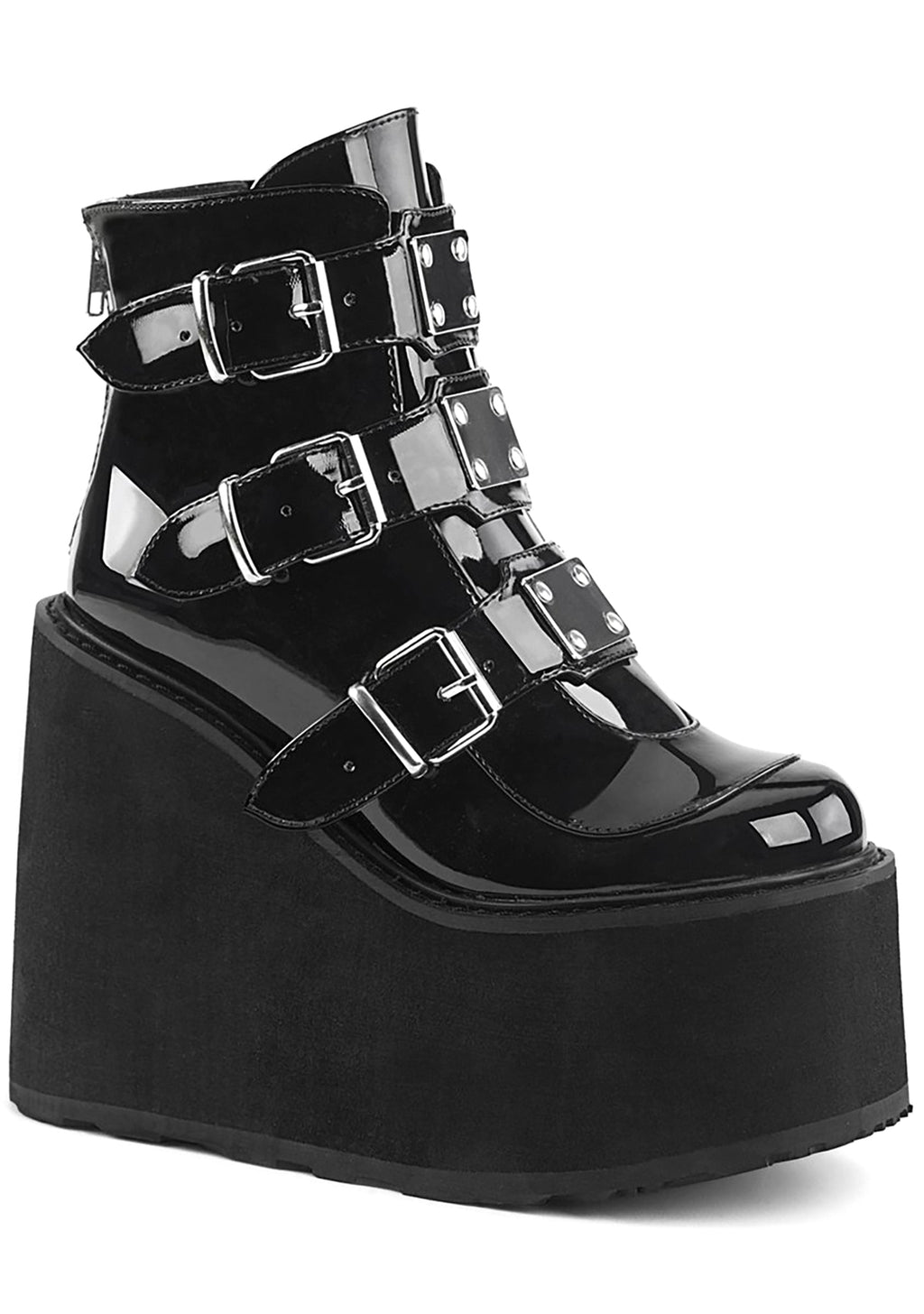  SWING 105 Dark Resistance Patent Black Platform Boots