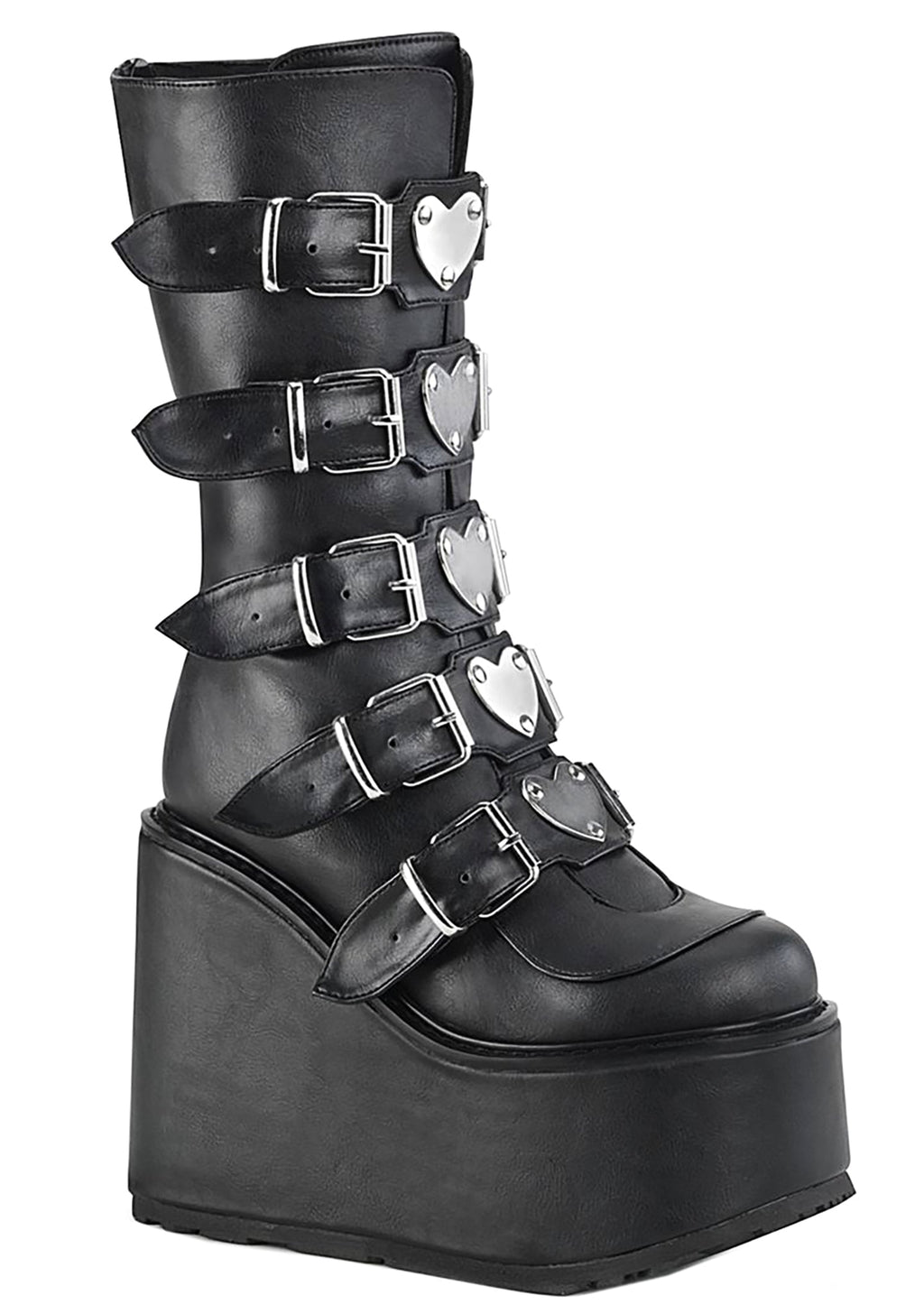  SWING 230 Black Heart Black Platform Boots