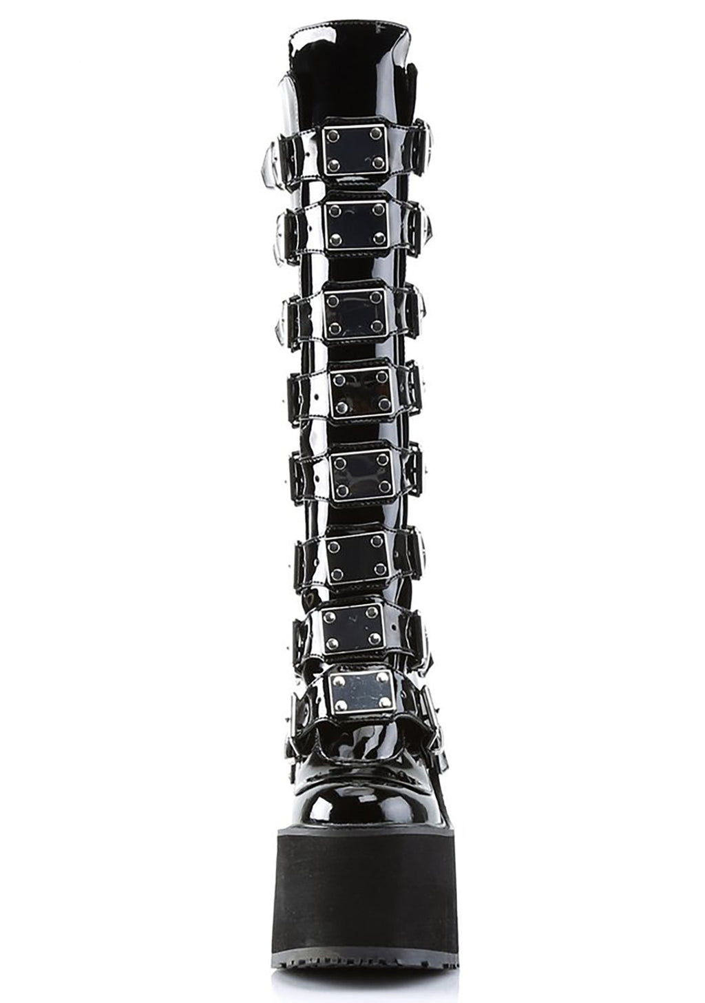  SWING 815 Ultimate Weapon Patent Black Platform Boots