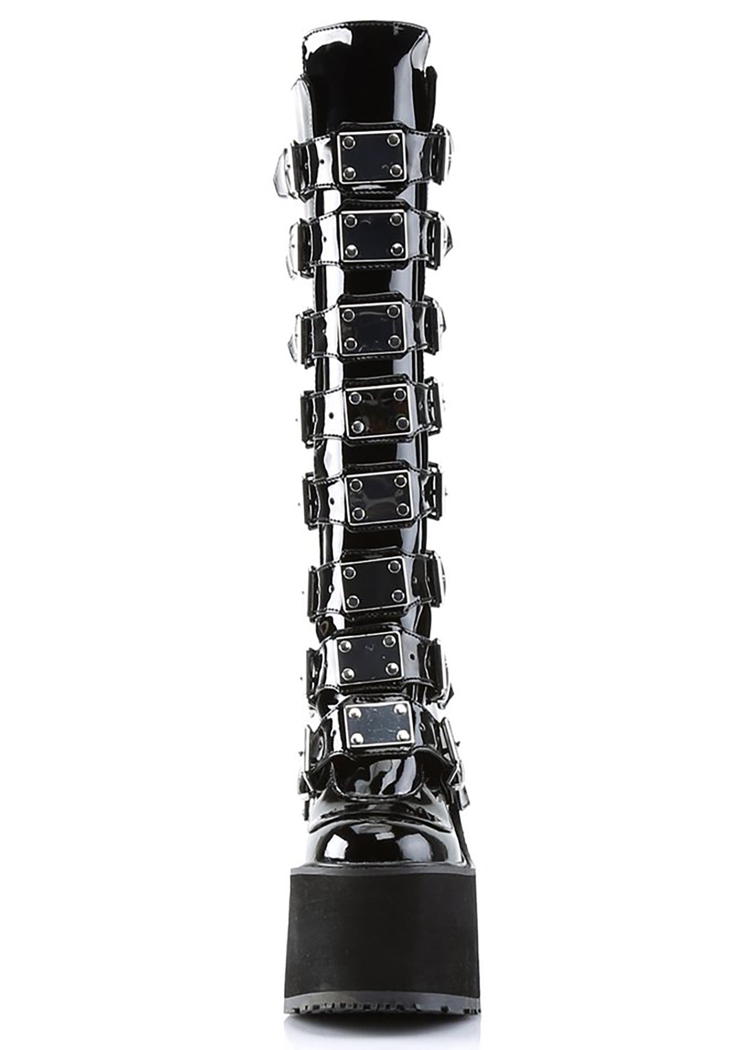  SWING 815 Ultimate Weapon Patent Black Platform Boots