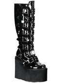  SWING 815 Ultimate Weapon Patent Black Platform Boots