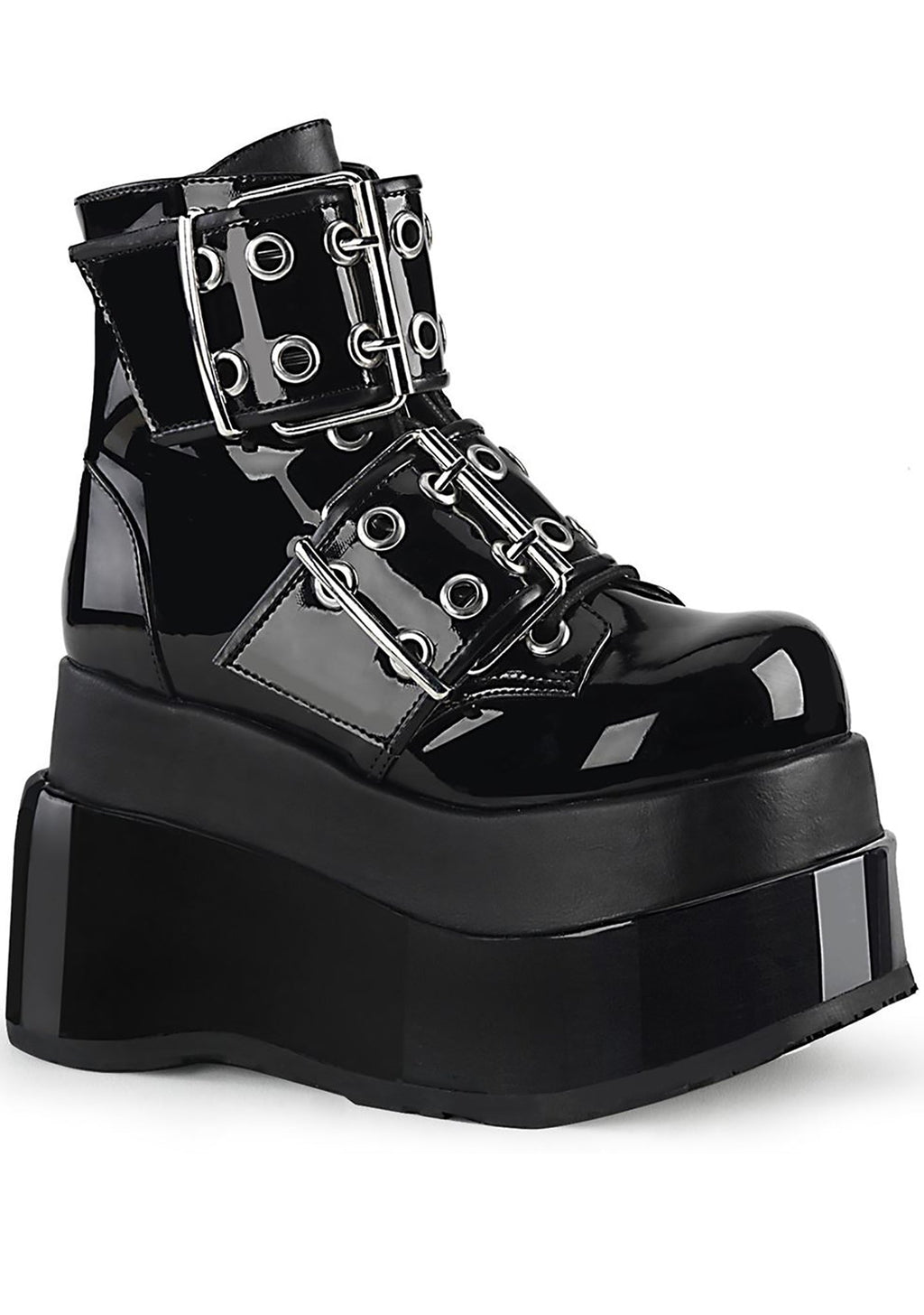  BEAR 104 Losing My Mind Patent Black Platform Boots