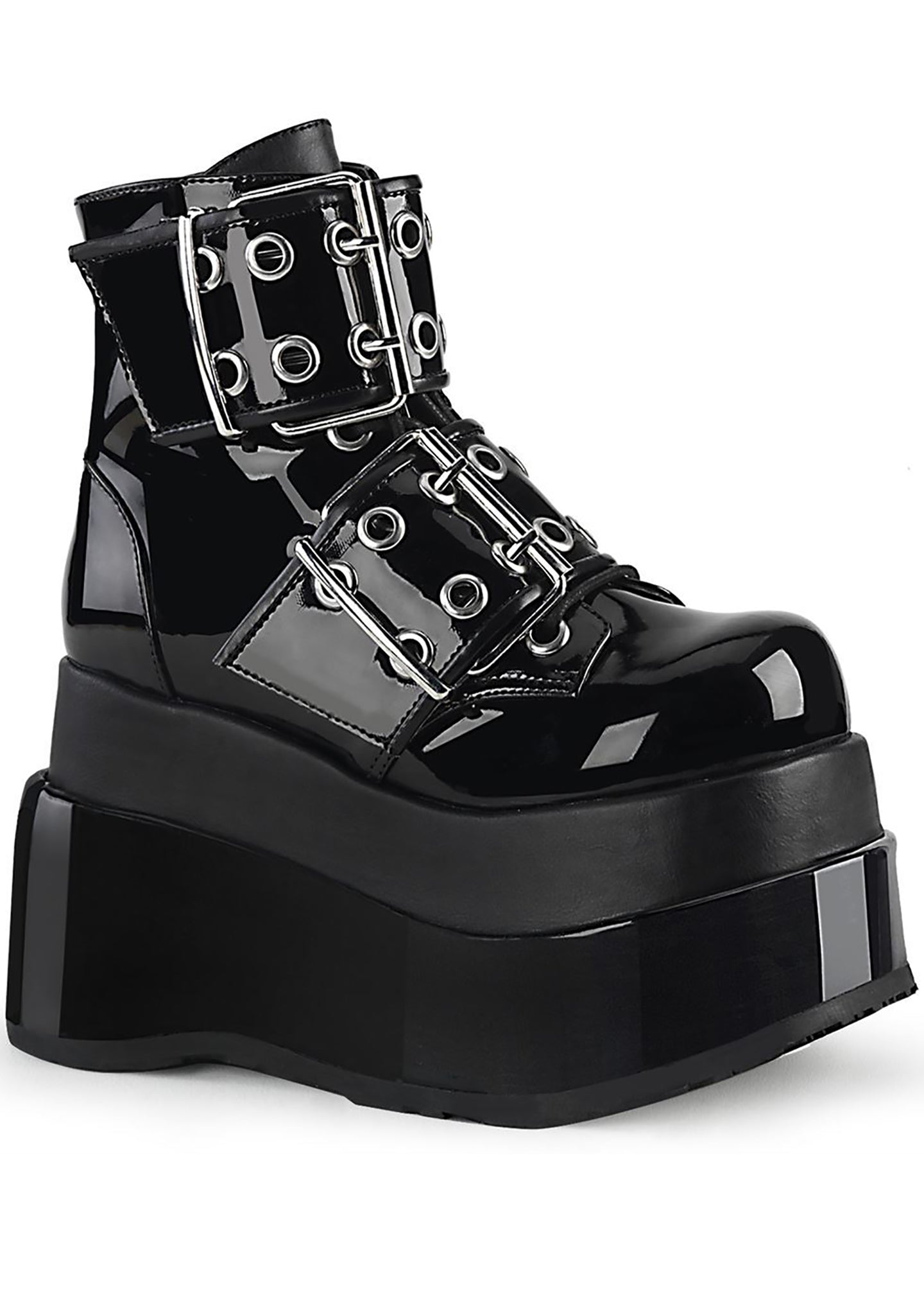  BEAR 104 Losing My Mind Patent Black Platform Boots