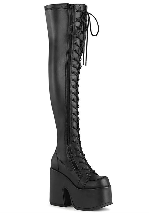  CAMEL 300 Rude Awakening Thigh-High Black Platform Boots