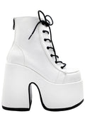  CAMEL 203 Deja Vu White Platform Boots