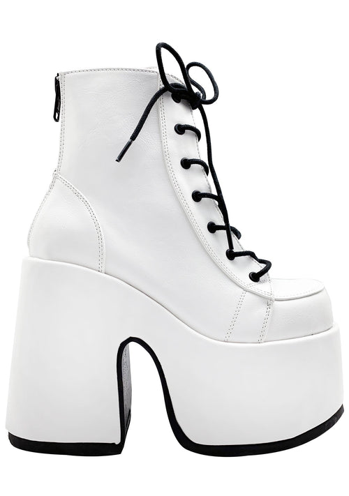  CAMEL 203 Deja Vu White Platform Boots
