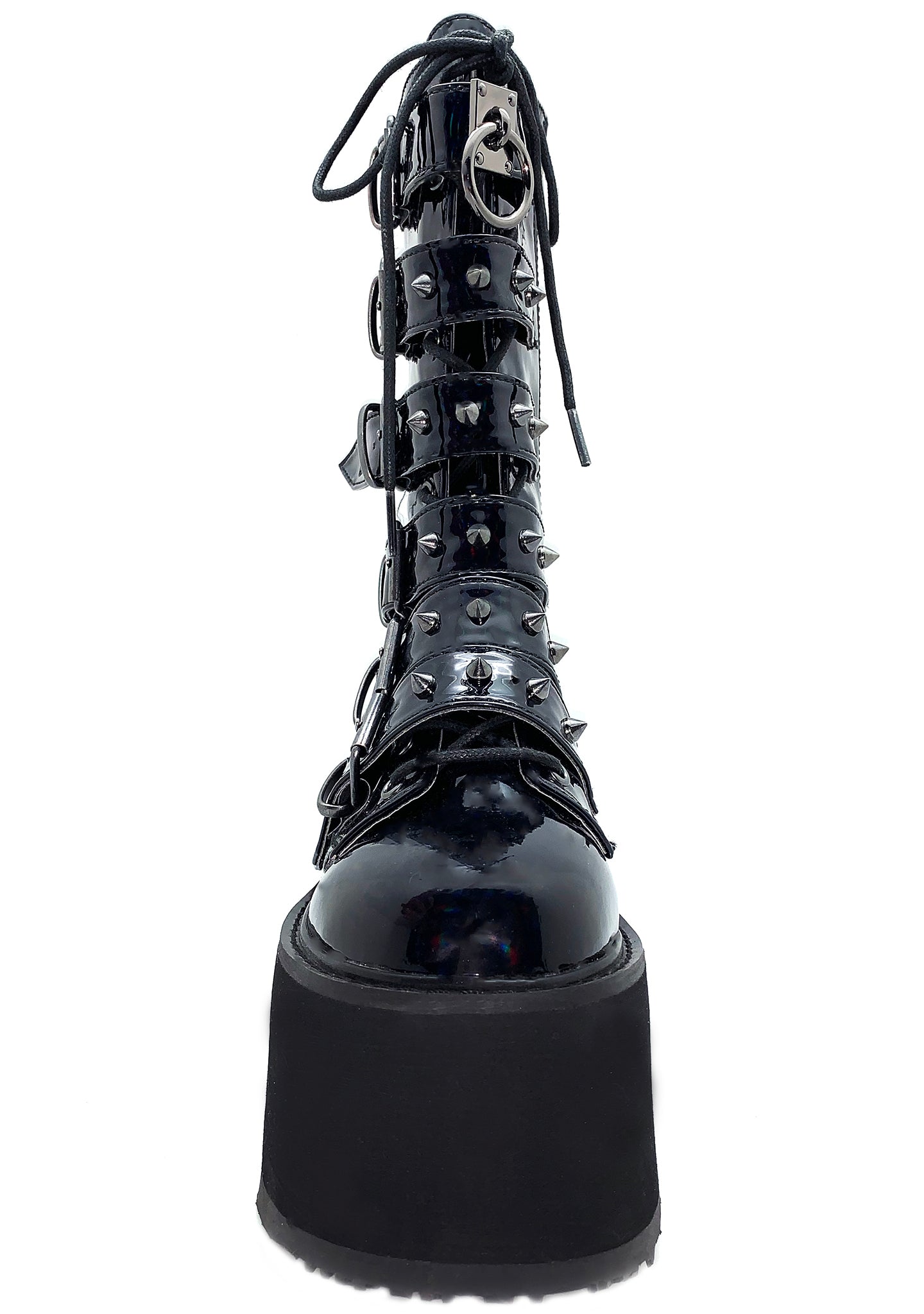  DAMNED 225 Necromancer Hologram Black Platform Boots