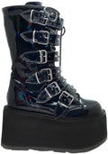  DAMNED 225 Necromancer Hologram Black Platform Boots